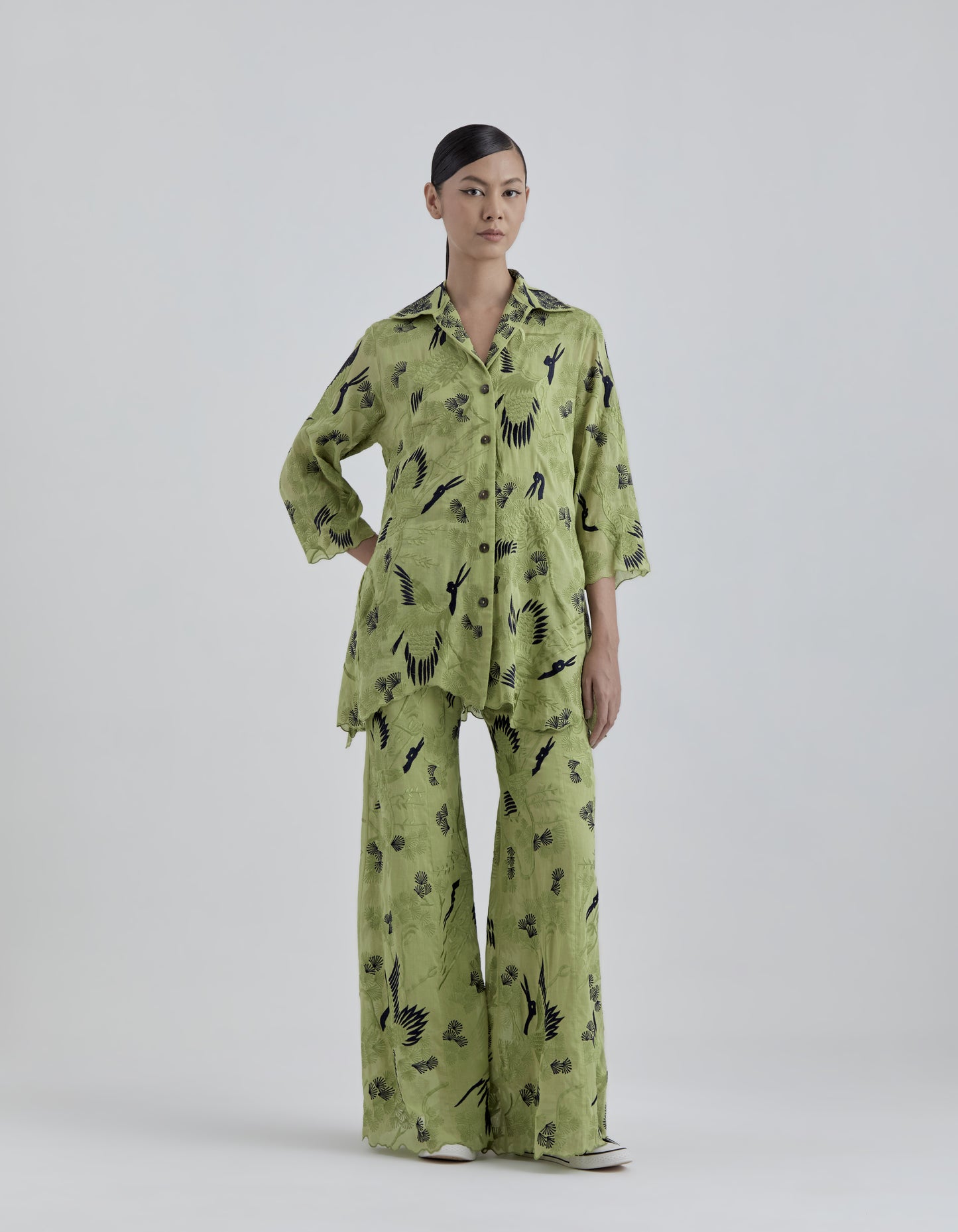 Grass Bird Motif Jacket