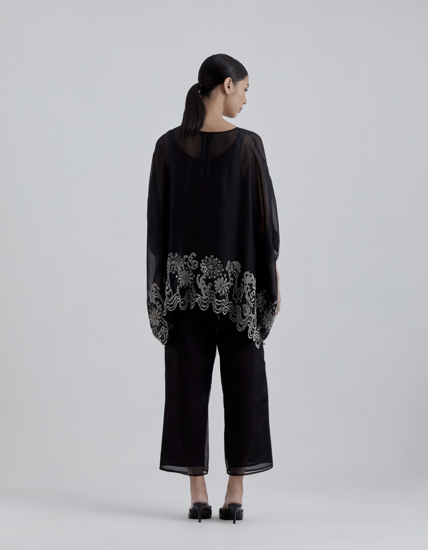 Black Hand Beaded Top