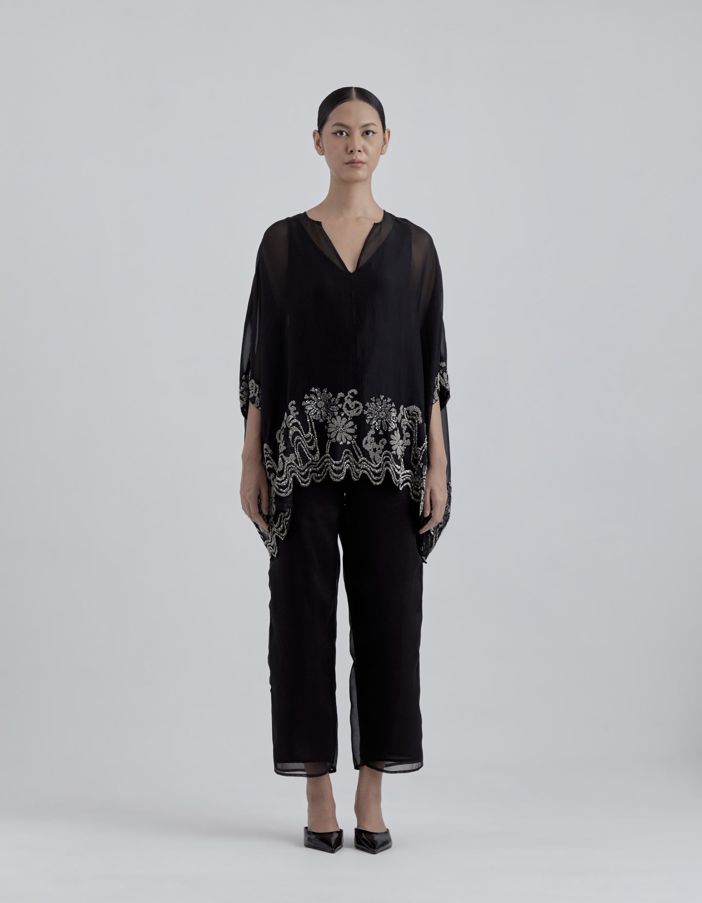 Black Hand Beaded Top
