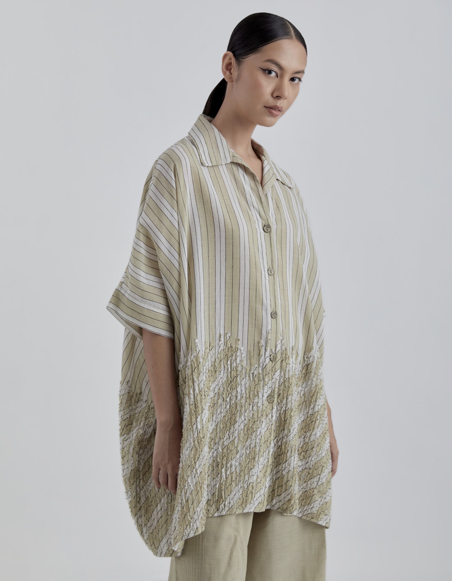Natural Yarn Dye Striped Tunic