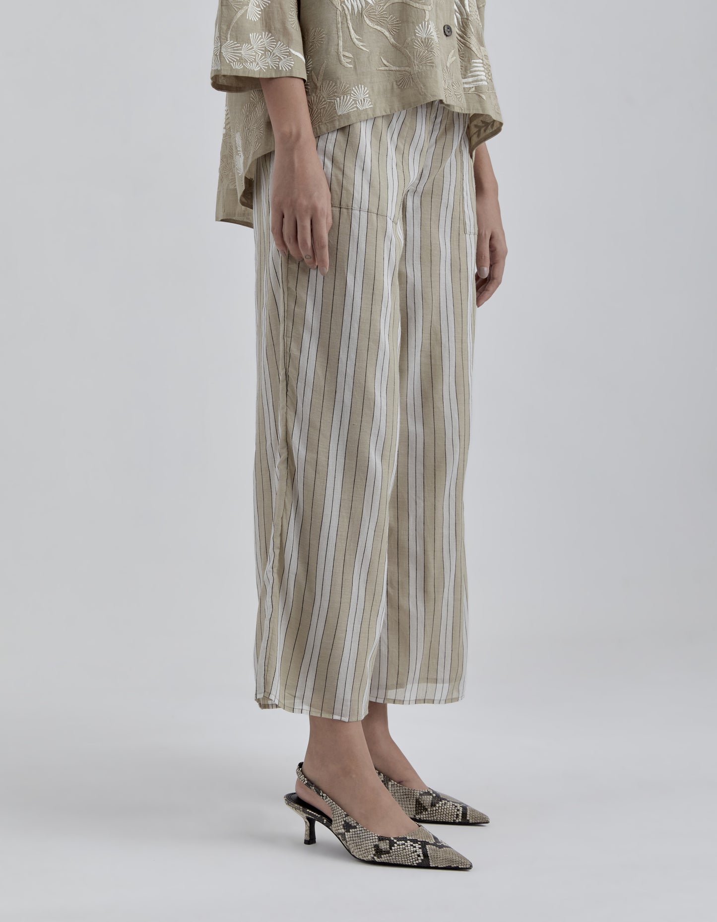 Natural Yarn Dyed Striped Pant