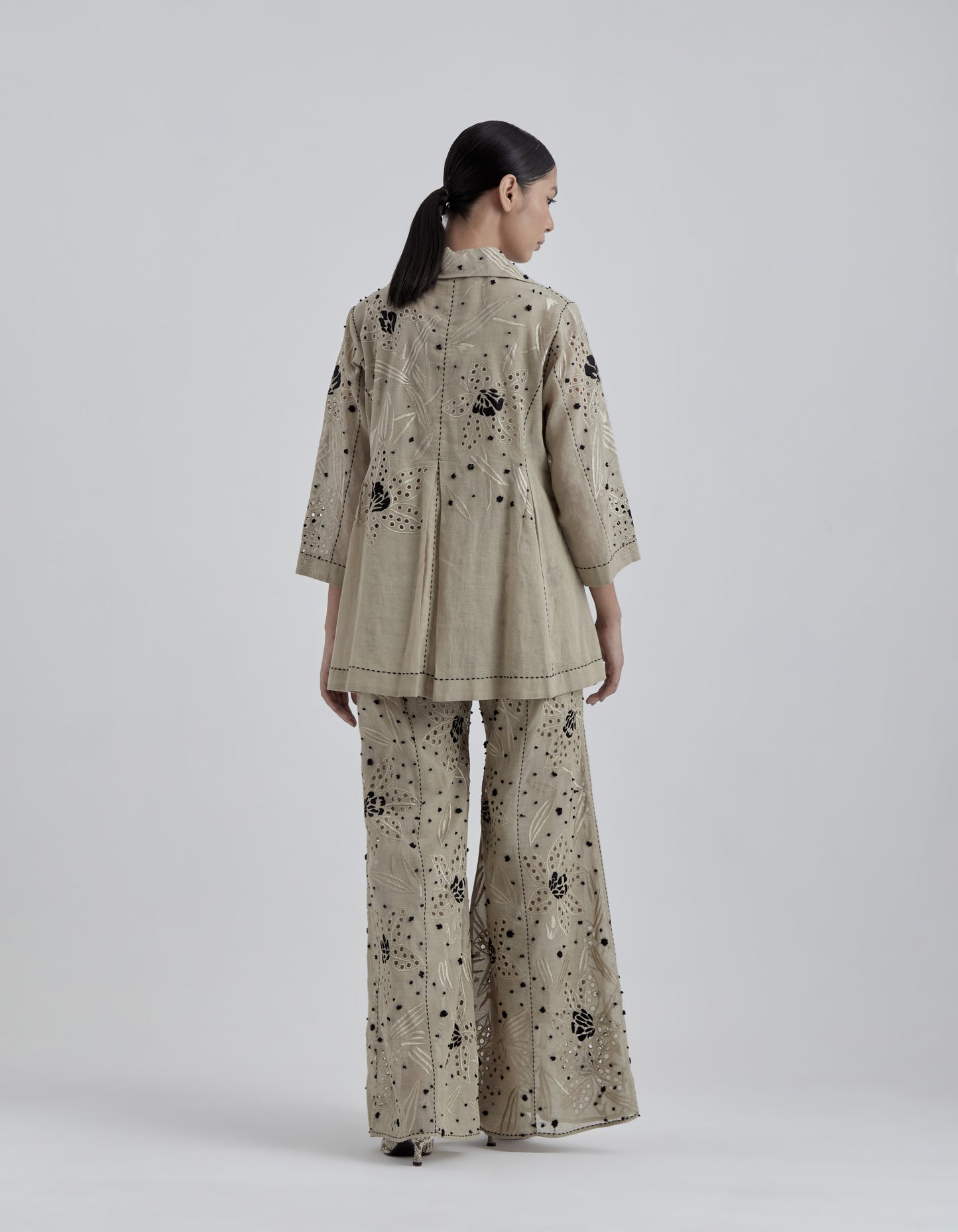Natural Cutwork and French Knot Jacket