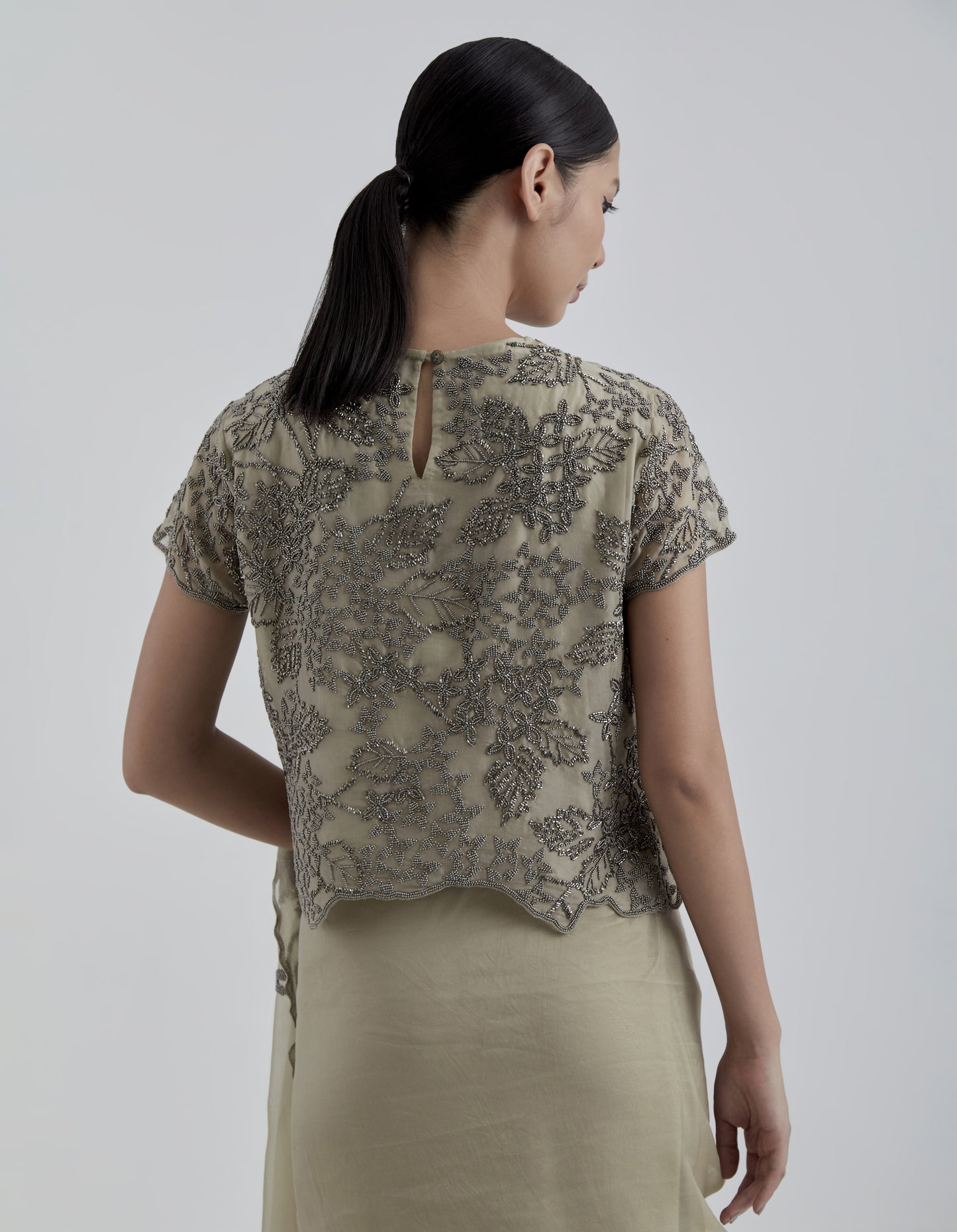 Natural Hand Beaded Blouse