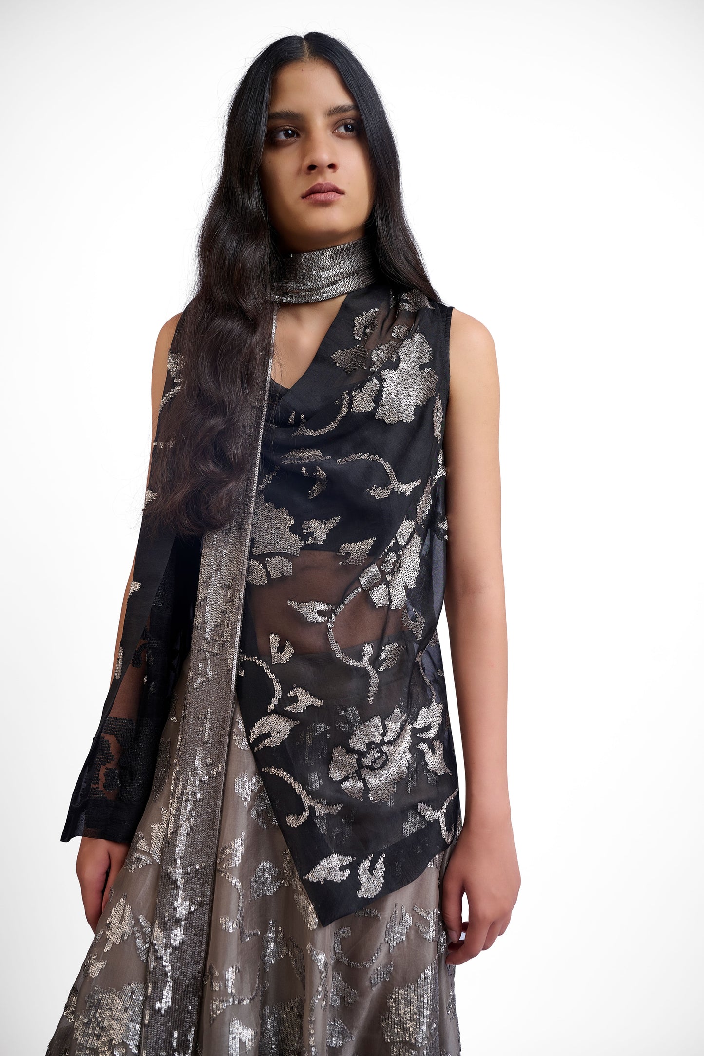 Black Hand Sequined Wrap