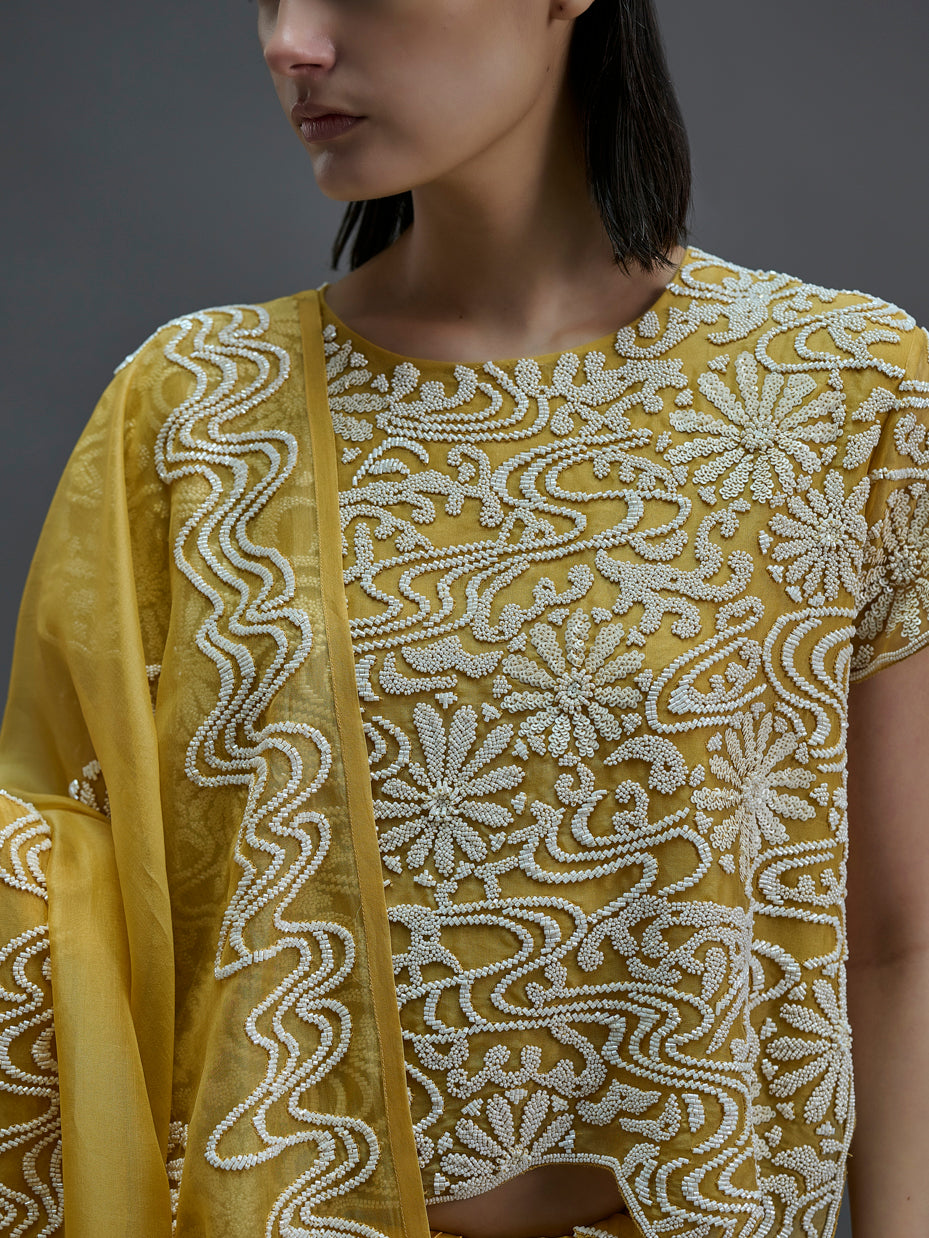 Saffron Hand Beaded Blouse