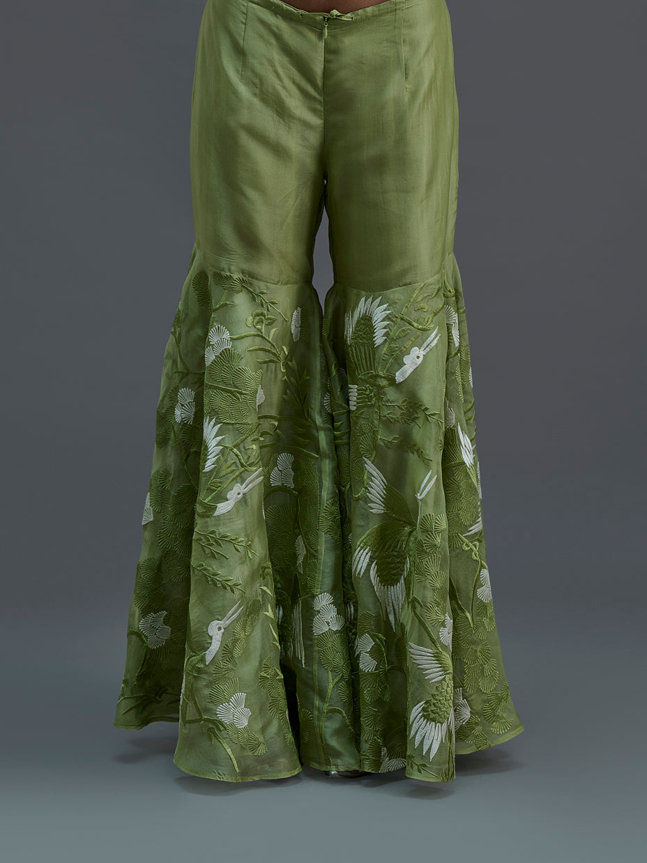 Grass Bird Motif Sharara