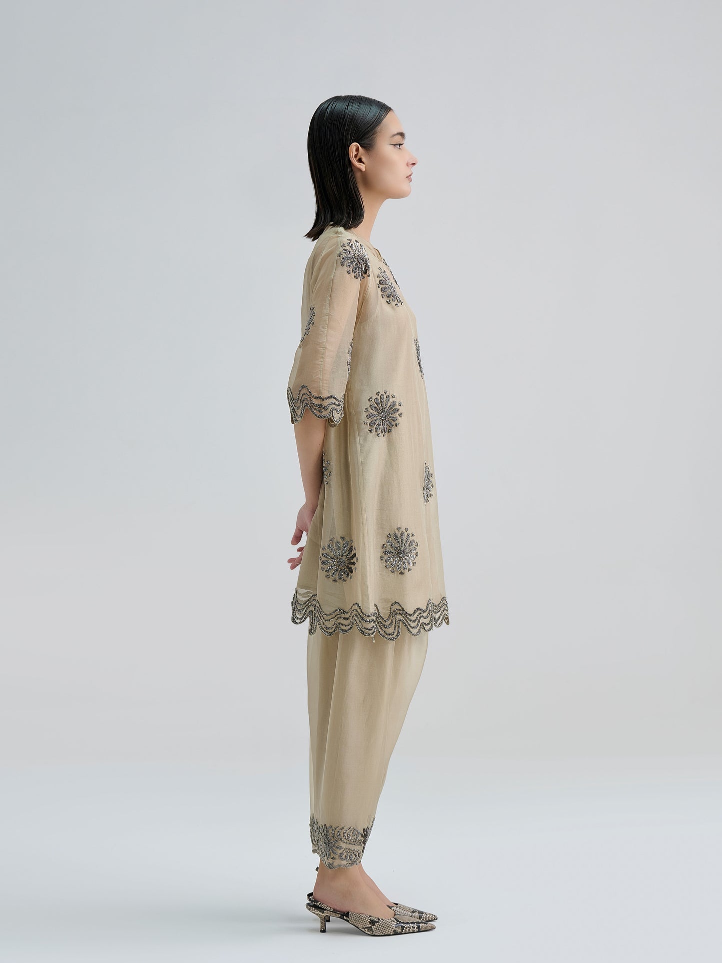 Natural Hand Beaded Tunic