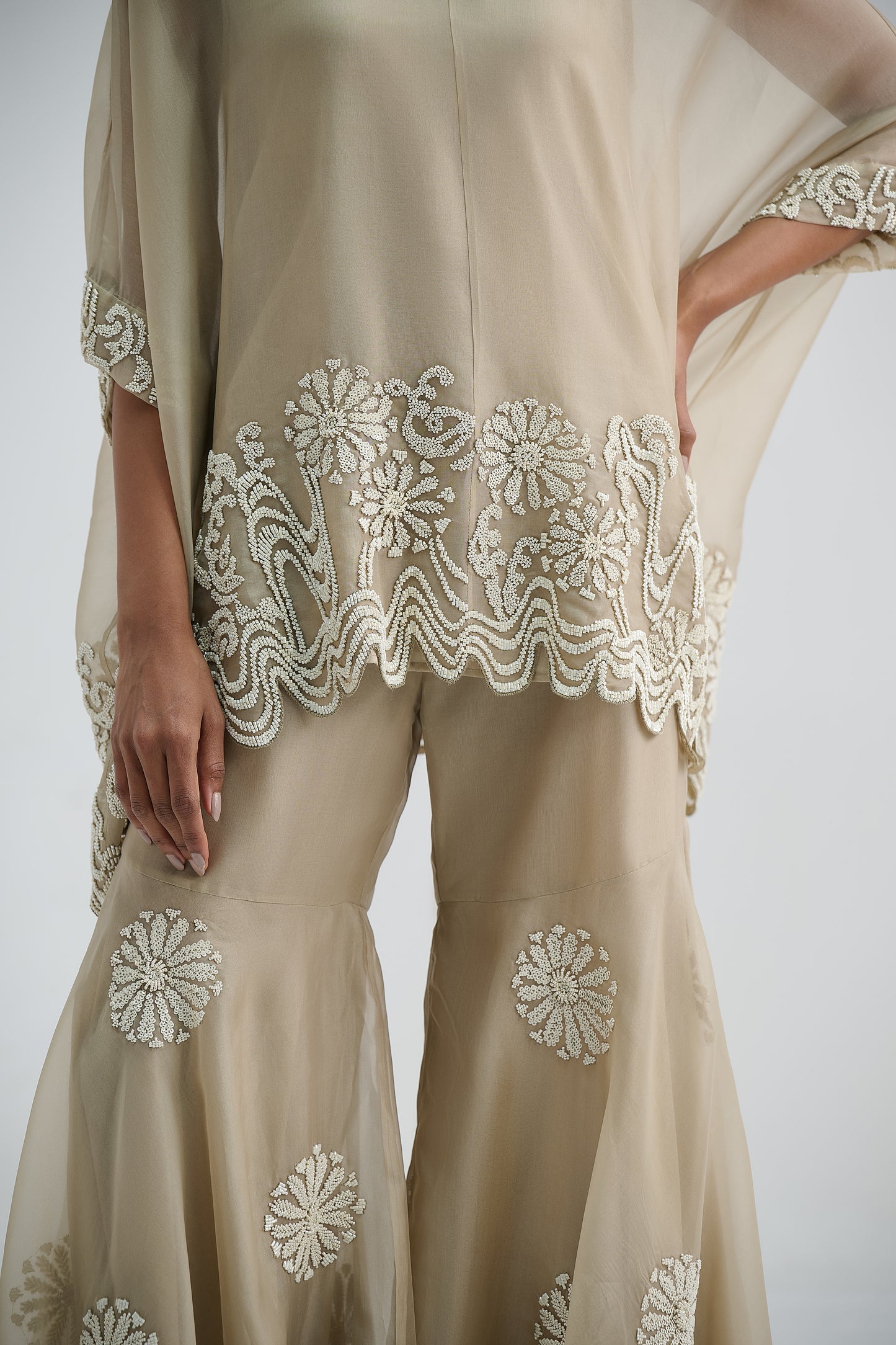 Natural Hand Beaded Top