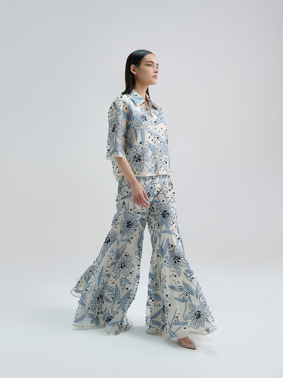Ecru Cutwork and French Knot Top