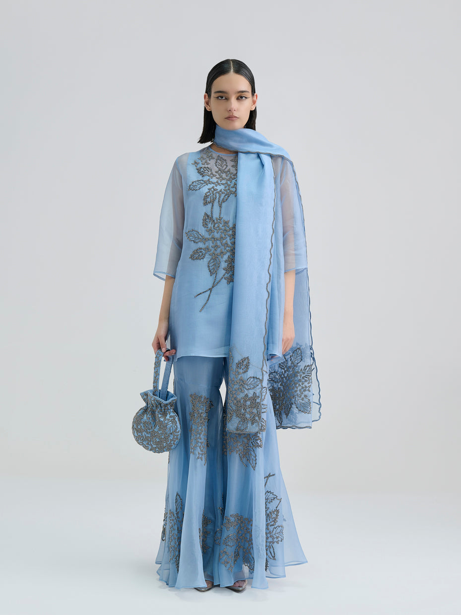 Steel Hand Beaded Dupatta