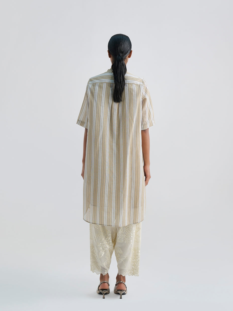 Natural Yarn Dye Striped Tunic