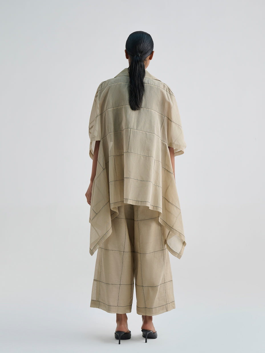 Natural Contrast Hand Stitched Pants
