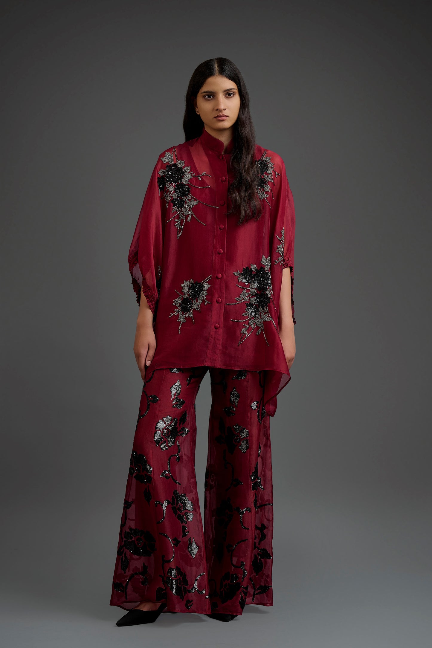 Cherry Hand Sequined Palazzo