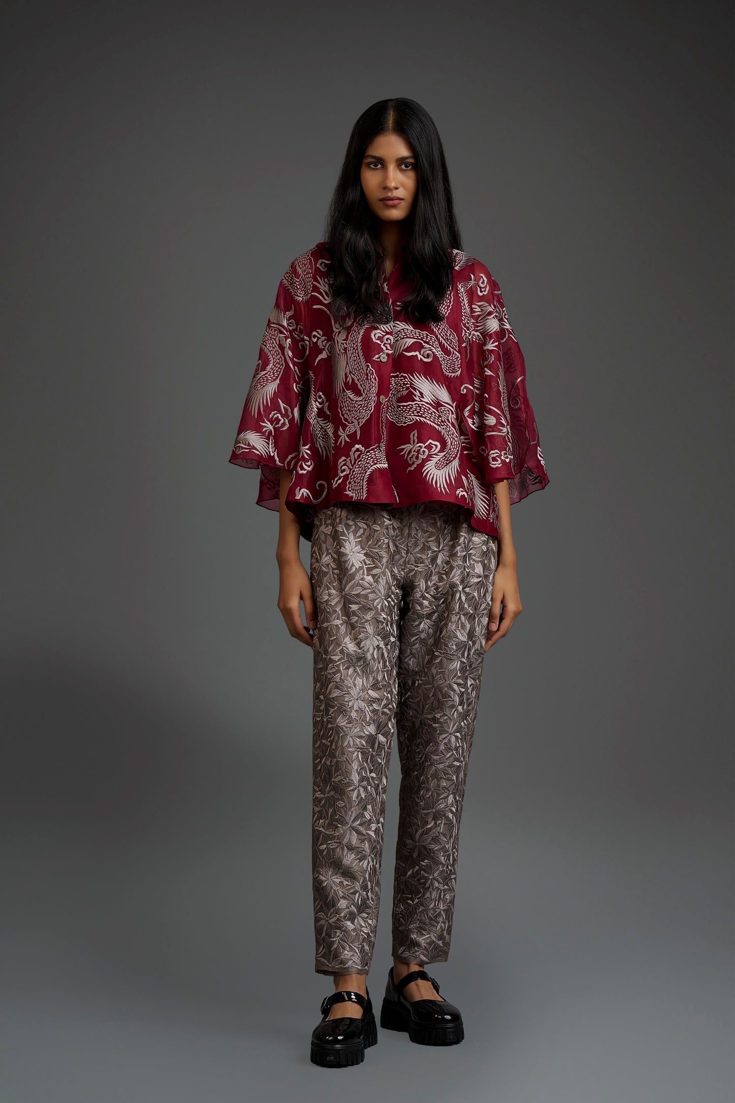 Stone Damask Stitch Pants