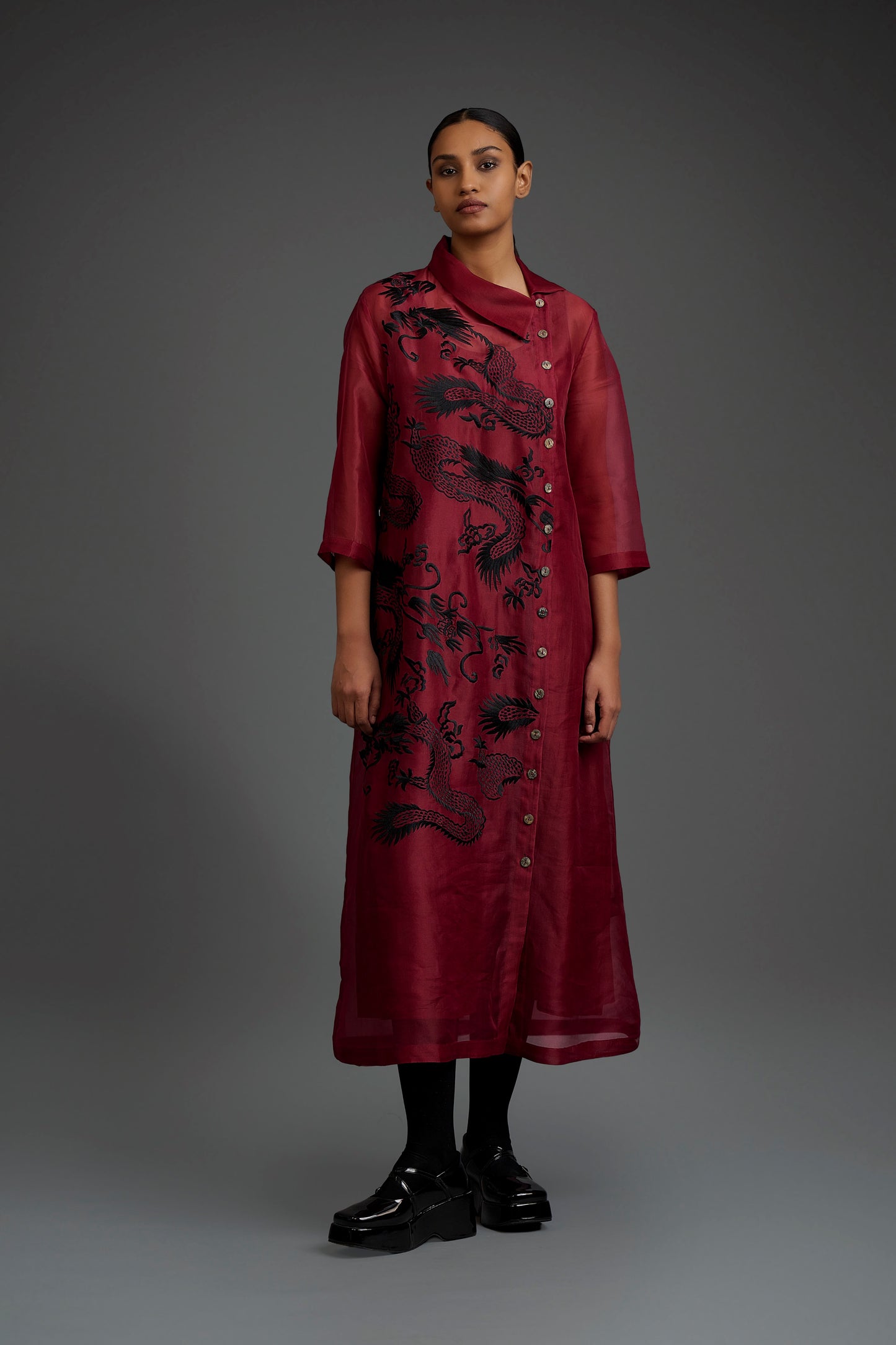 Cherry Flat Stitch Dress