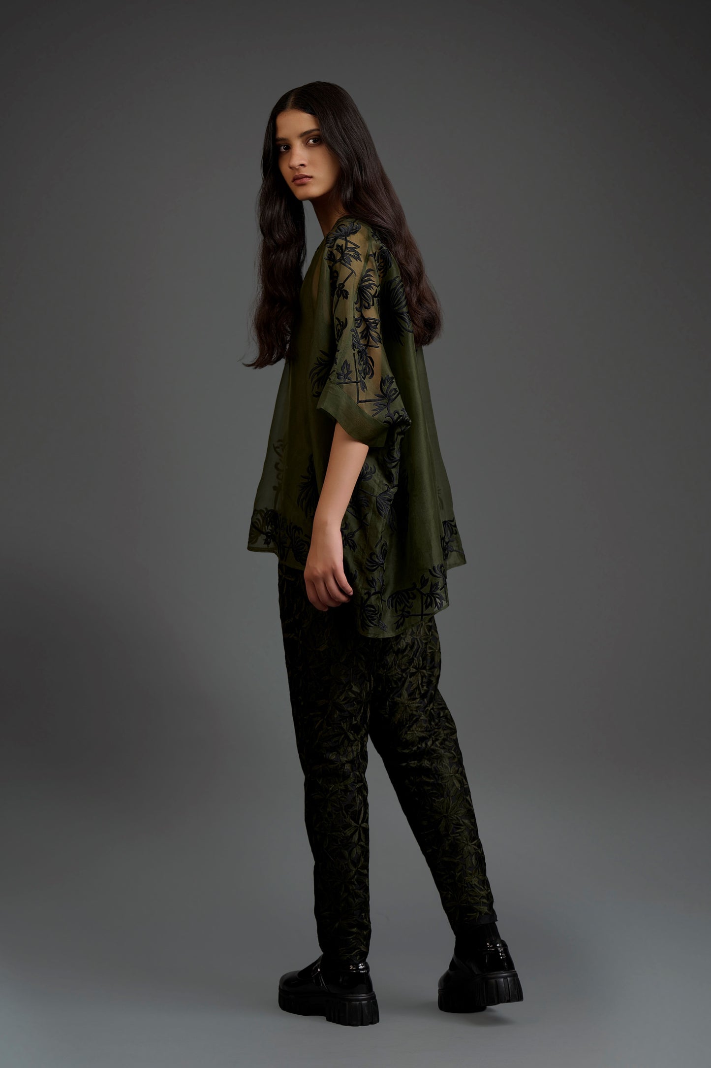 Forest Flat Stitch Top