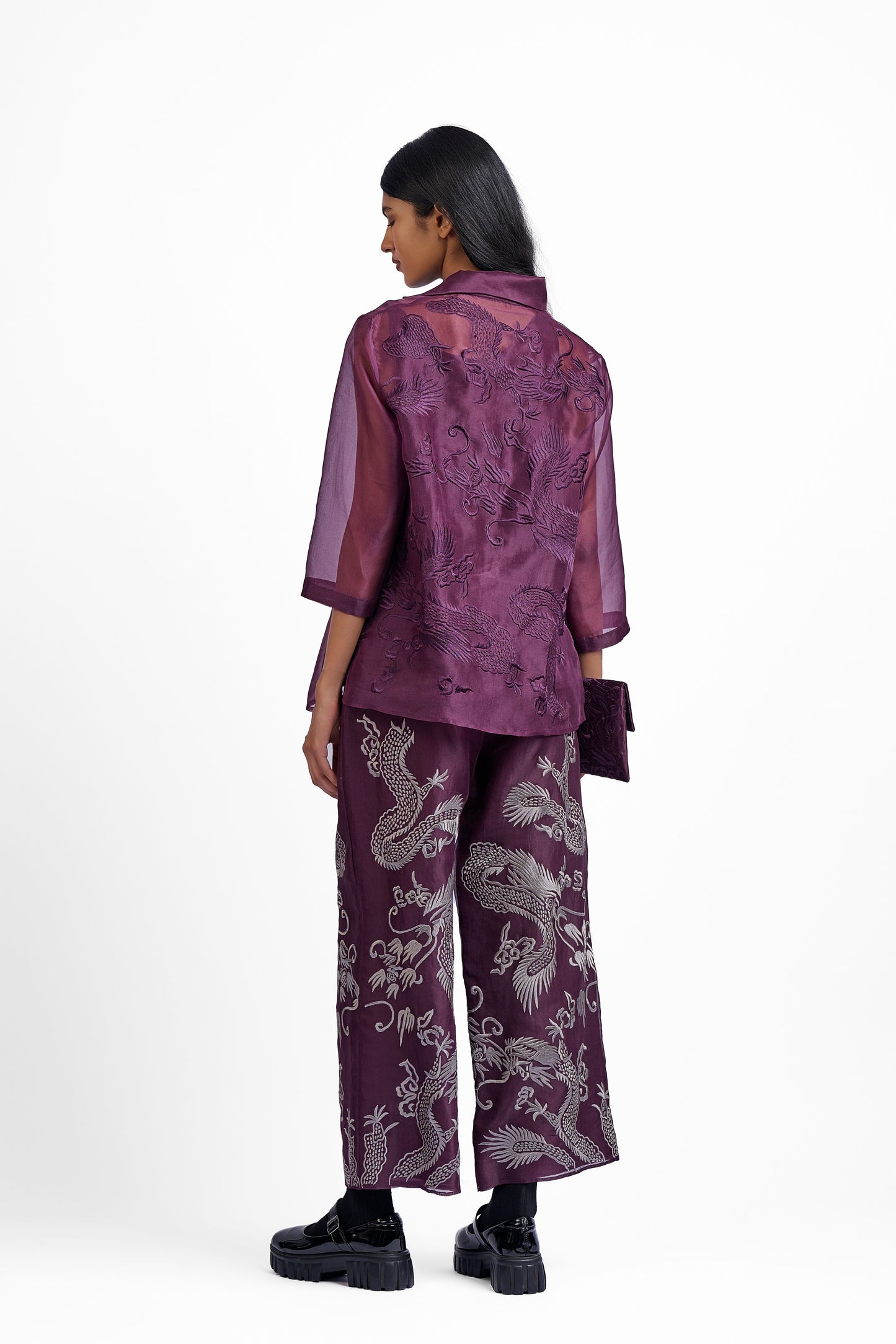 Wine Flat Stitch Top