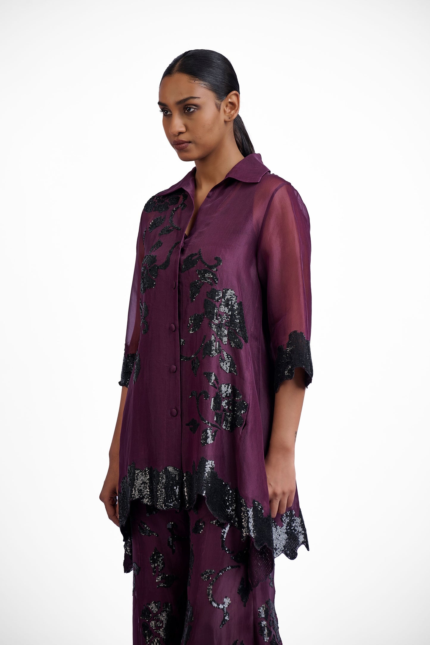Wine Hand Sequined Jacket