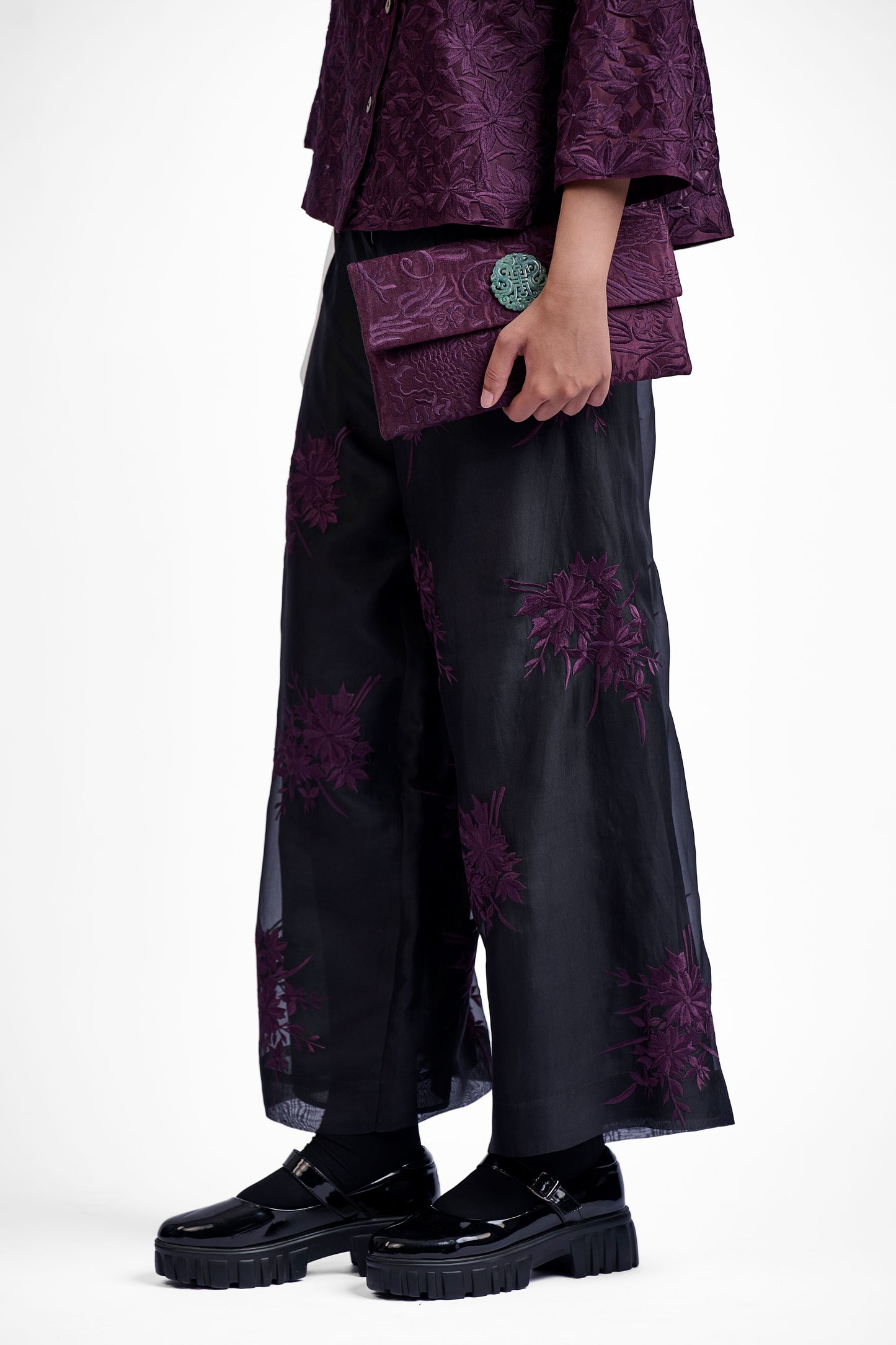 Black Flat Stitch Pant