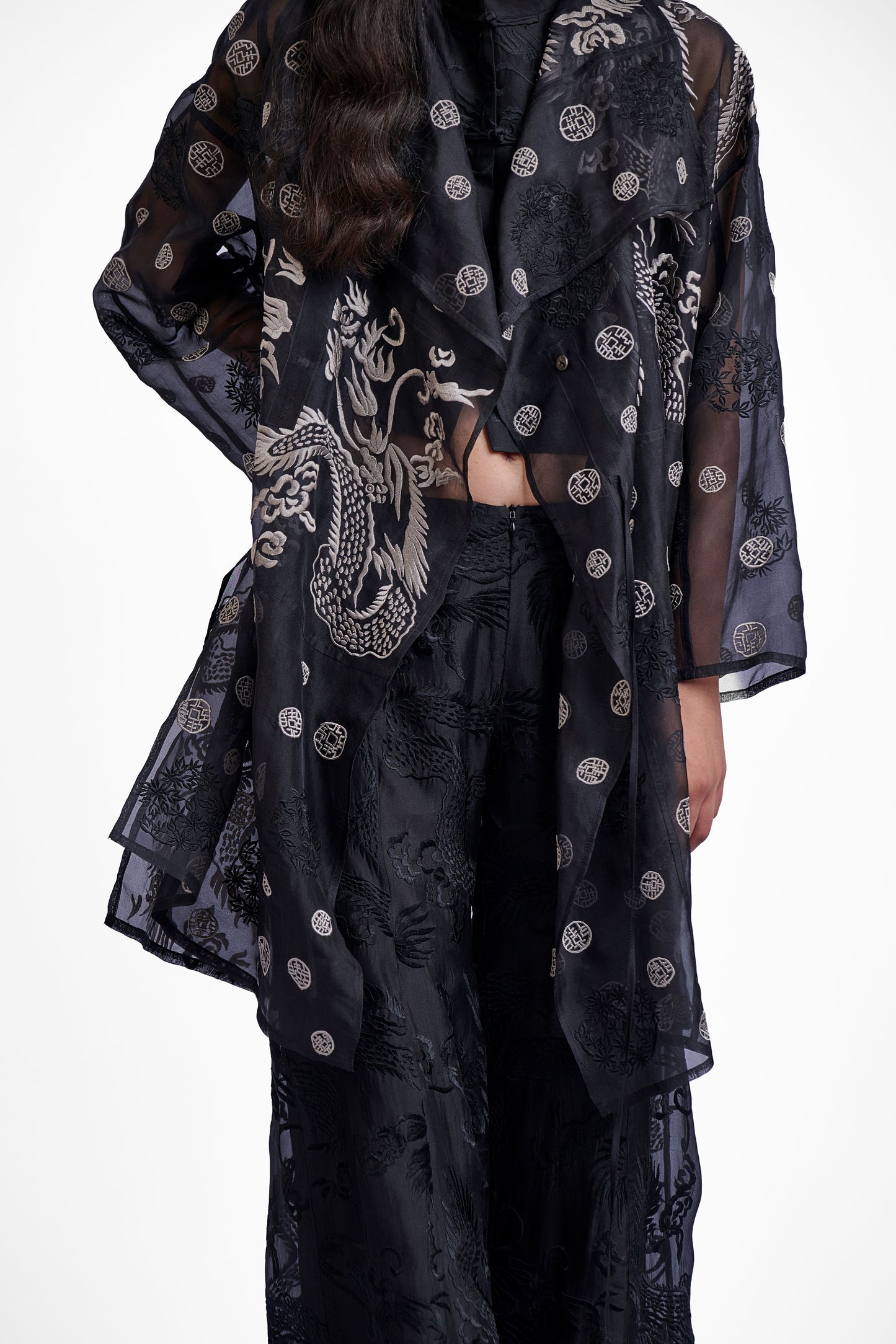 Black Flat Stitch Palazzo