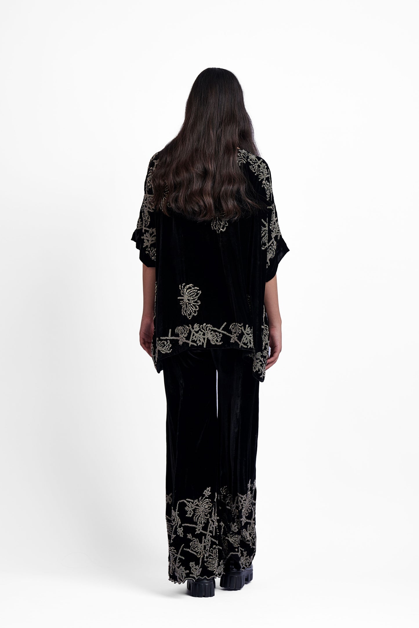 Black Hand Beaded Palazzo