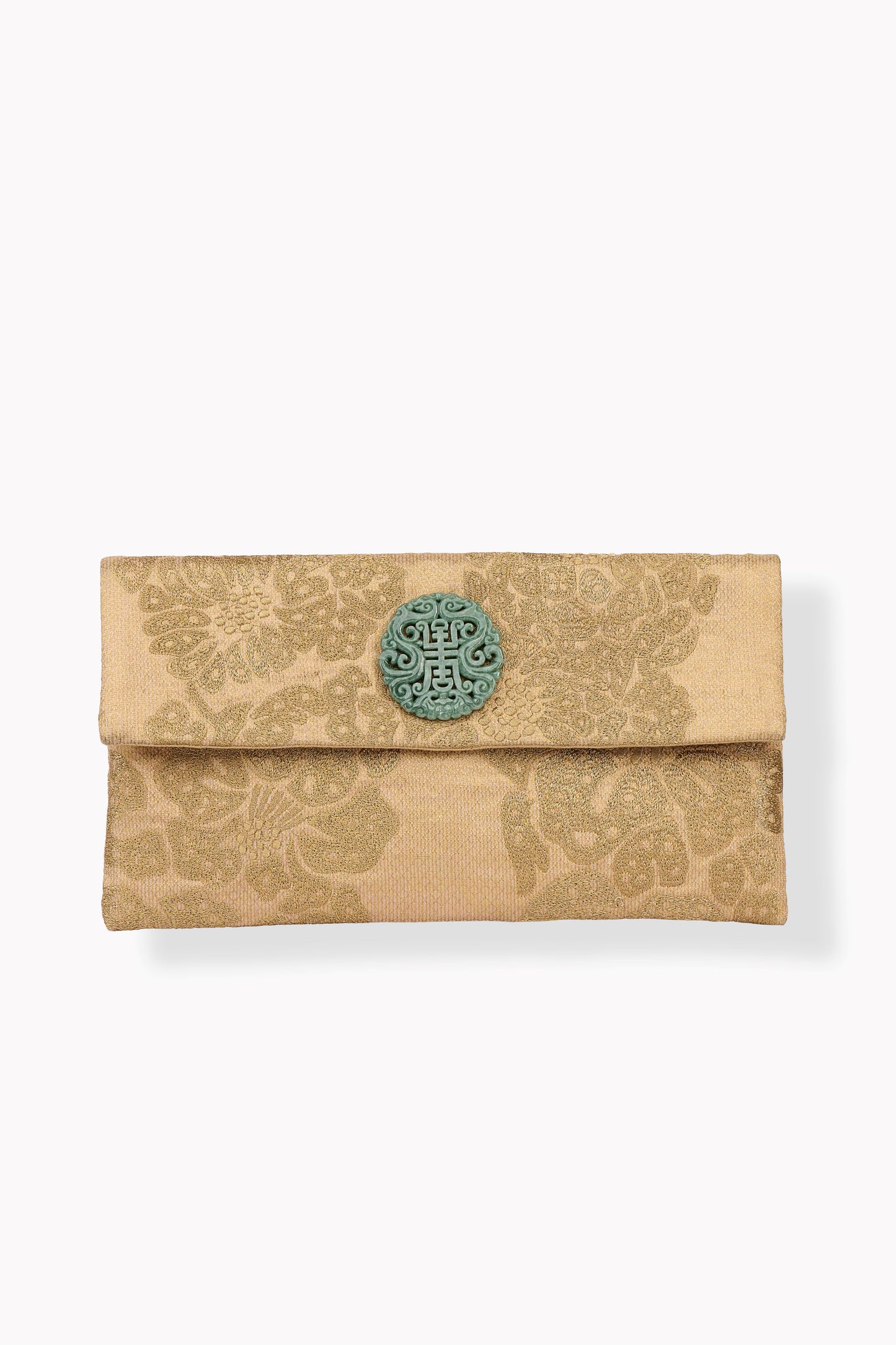 Gold Flat Stitch Clutch