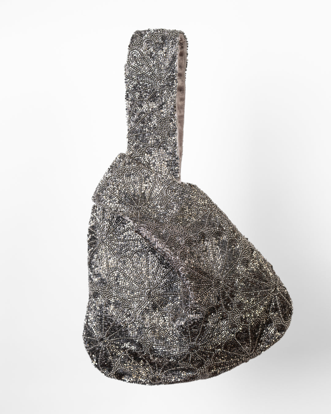 Silver Beaded Knot Bag