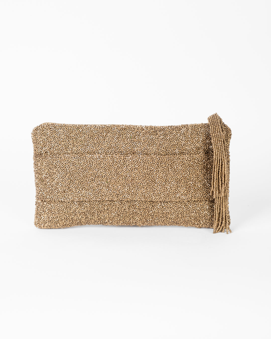 Gold Hand Beaded Clutch