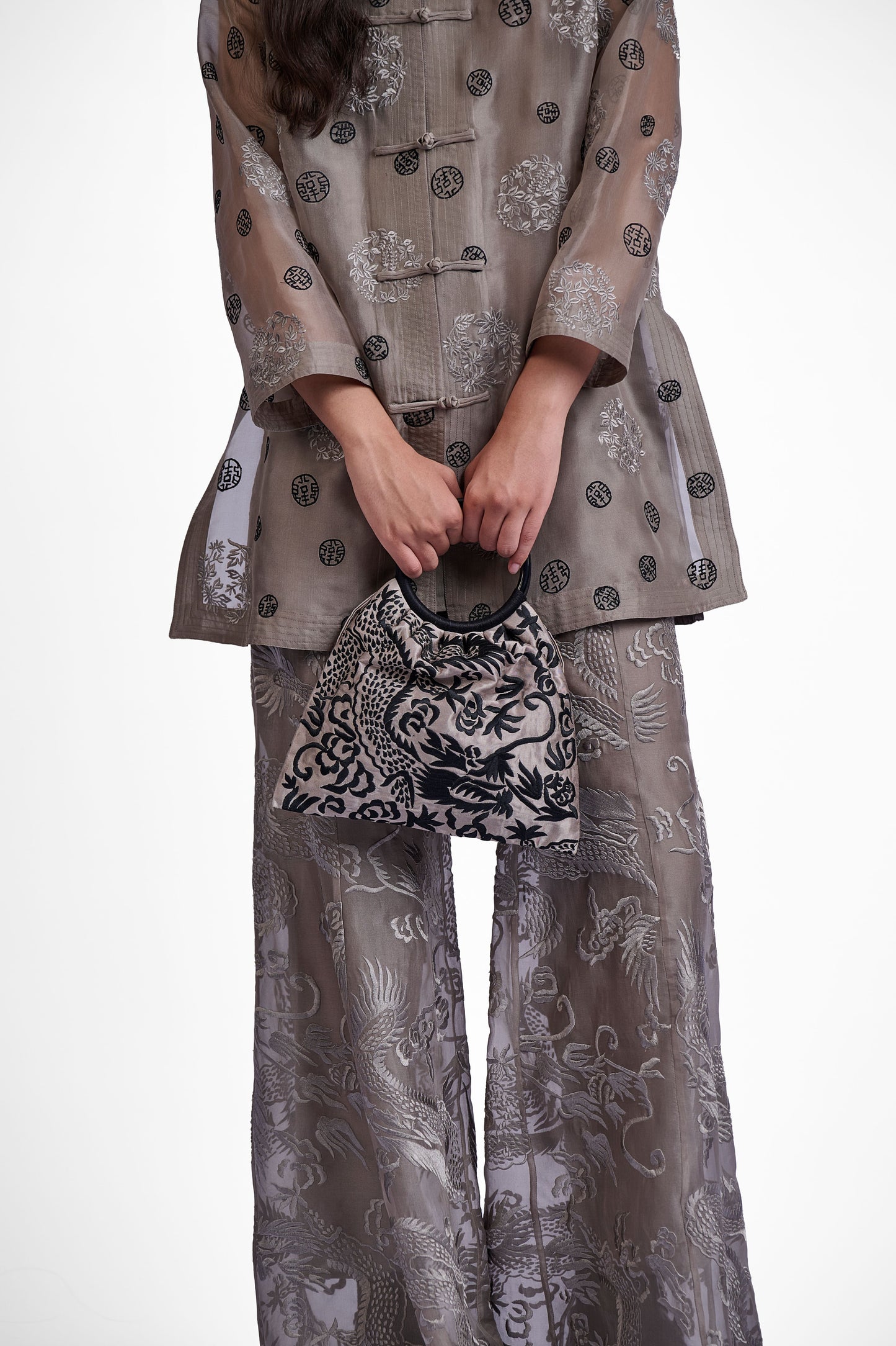 Stone Flat Stitch Handbag