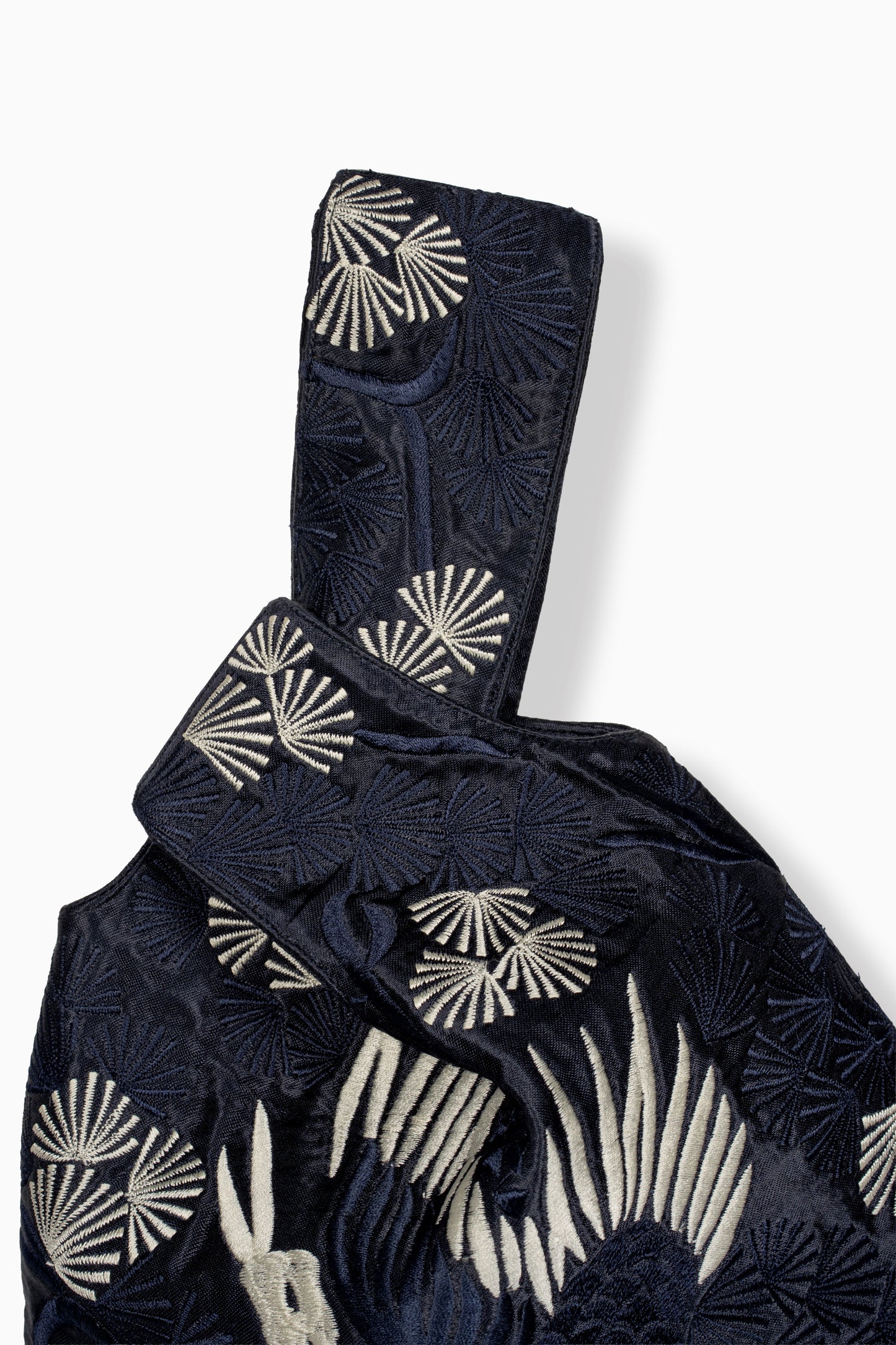 Indigo Bird Motif Knot Bag