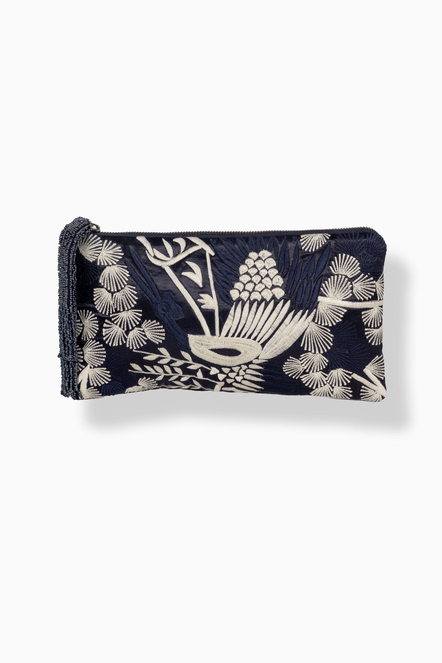 Indigo Bird Motif Clutch