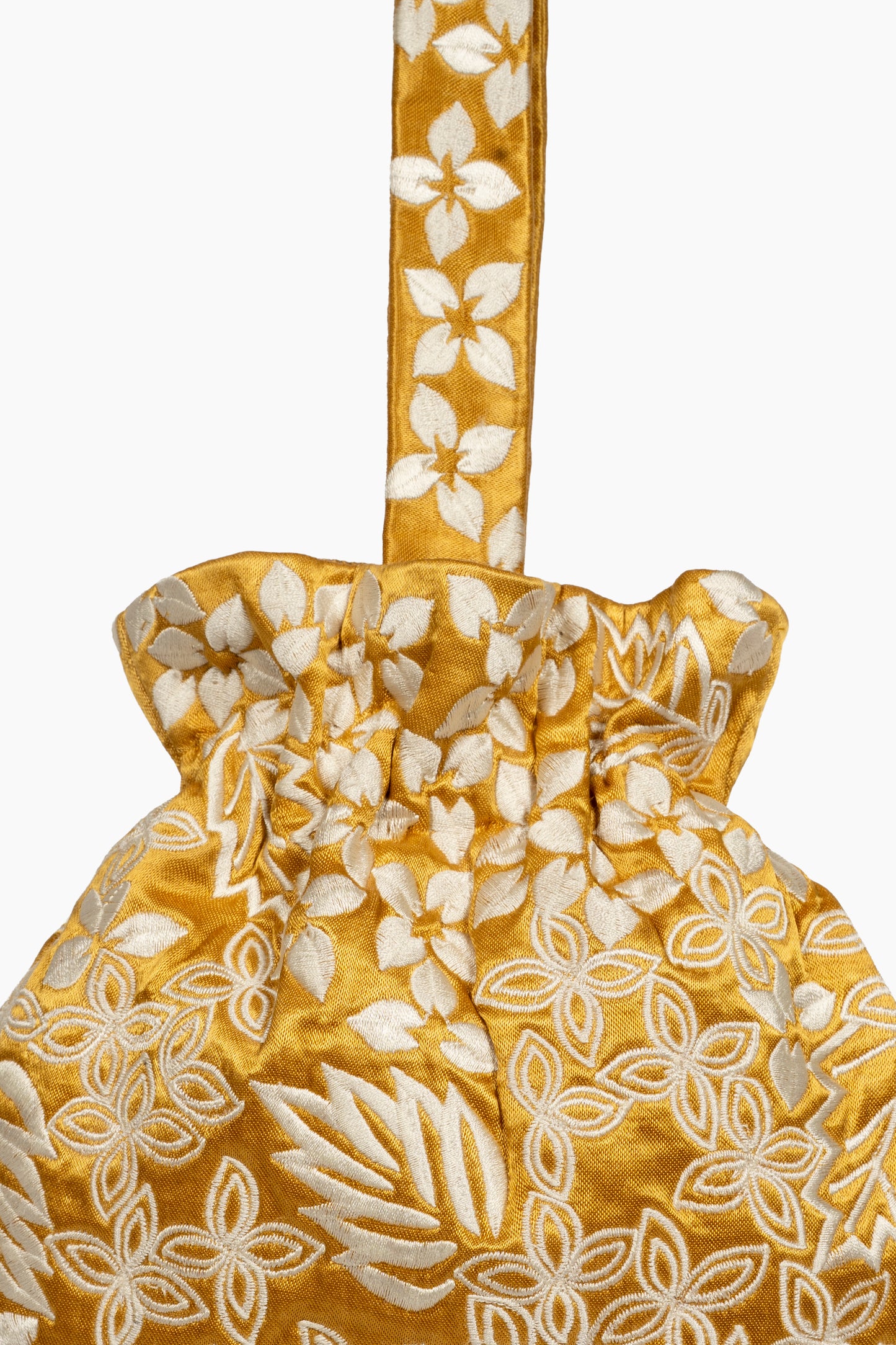 Saffron Damask Stitch Round Handbag