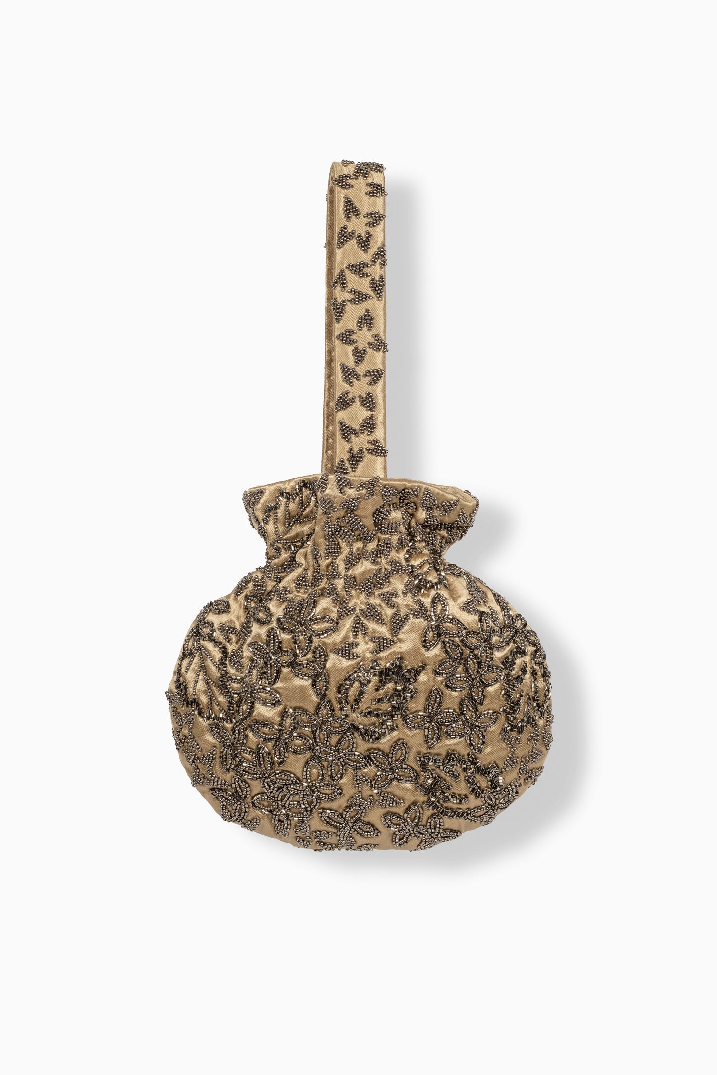 Natural Hand Beaded Round Handbag