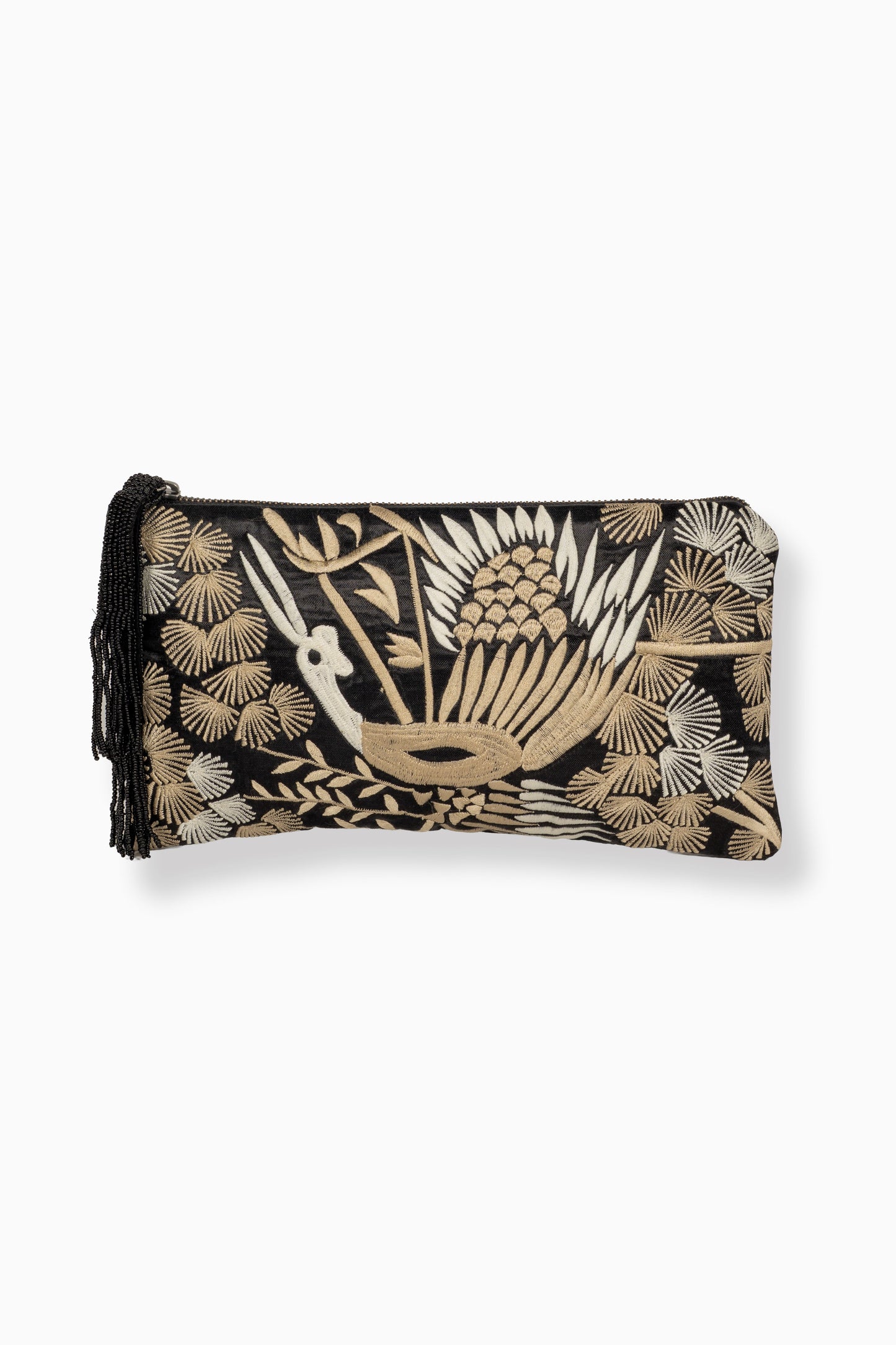 Black Bird Motif Clutch