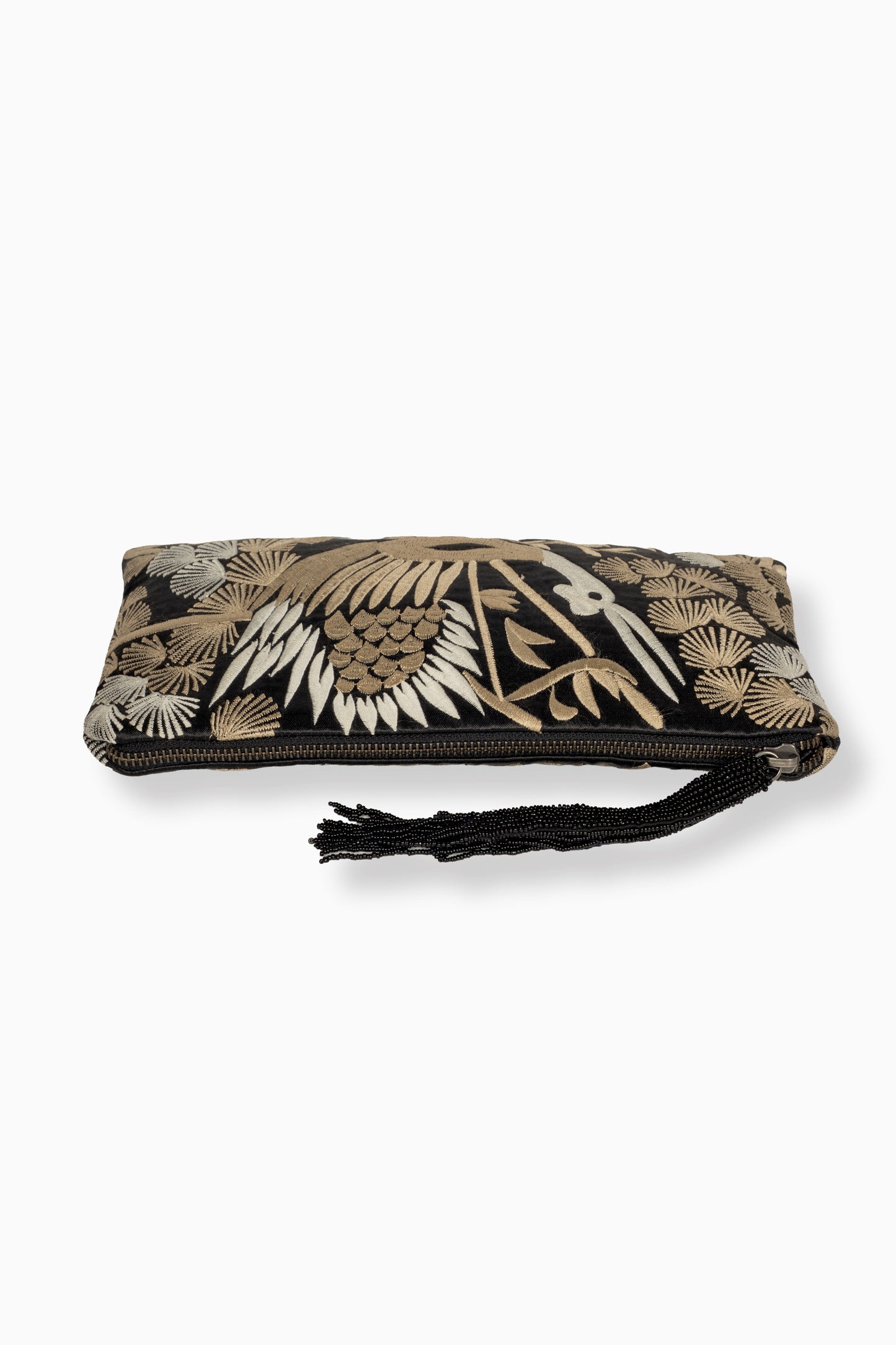 Black Bird Motif Clutch