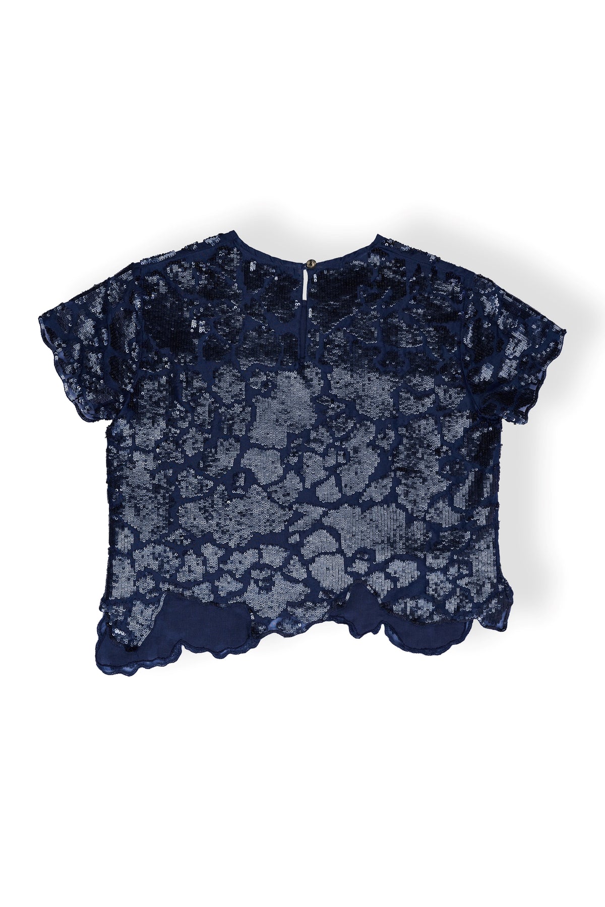 Navy Hand Sequined Blouse
