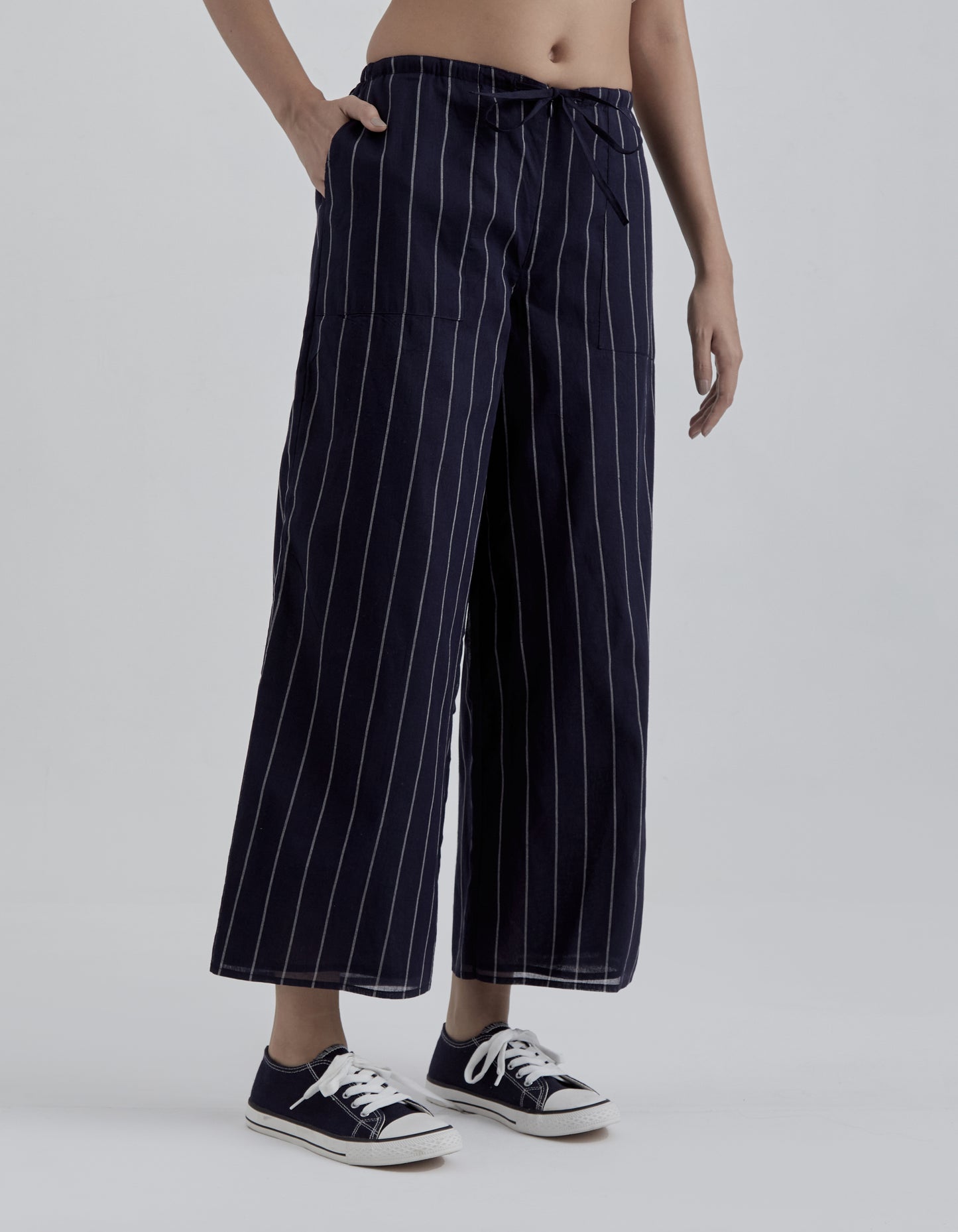 Indigo Striped Palazzo Pants