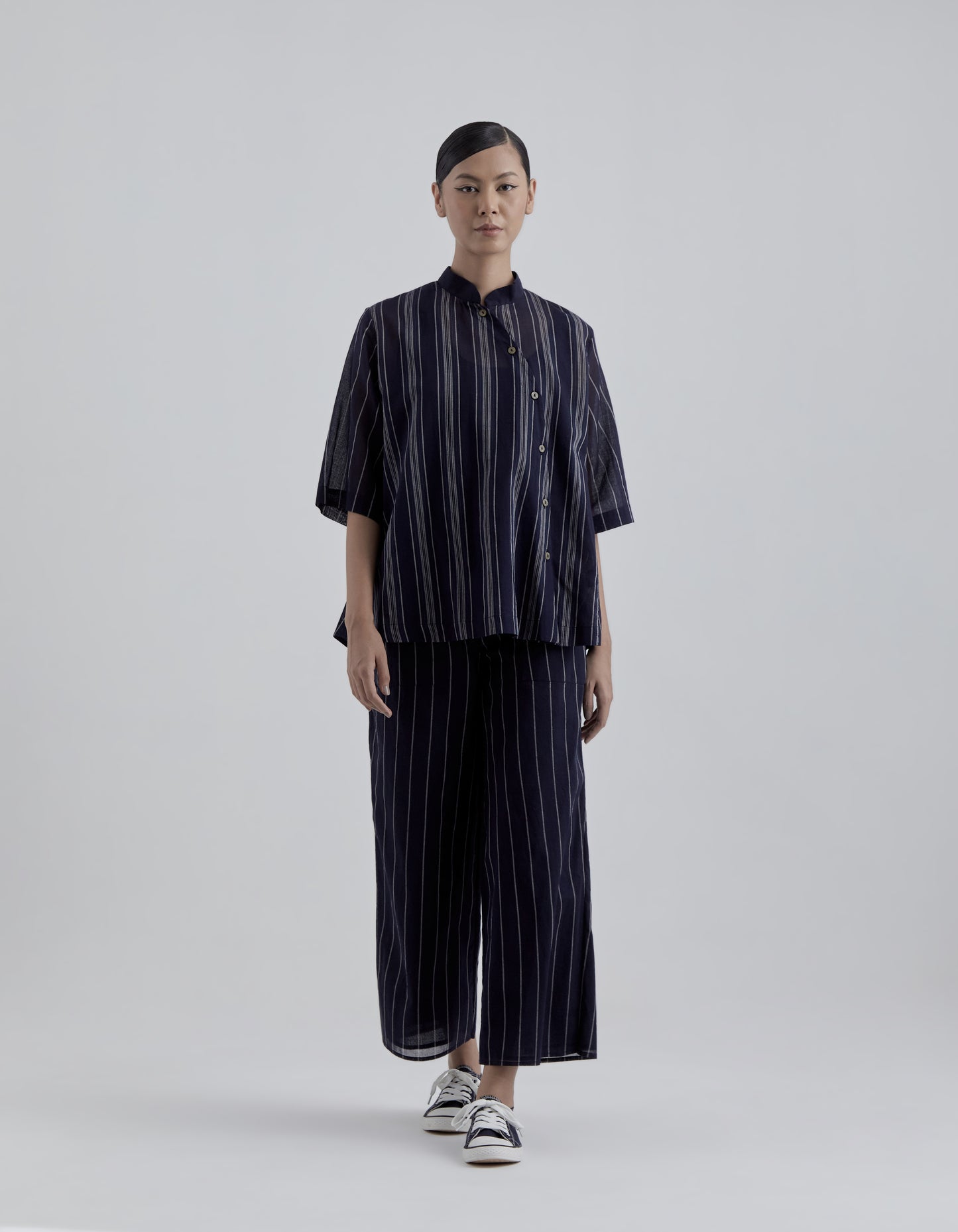 Indigo Striped Palazzo Pants