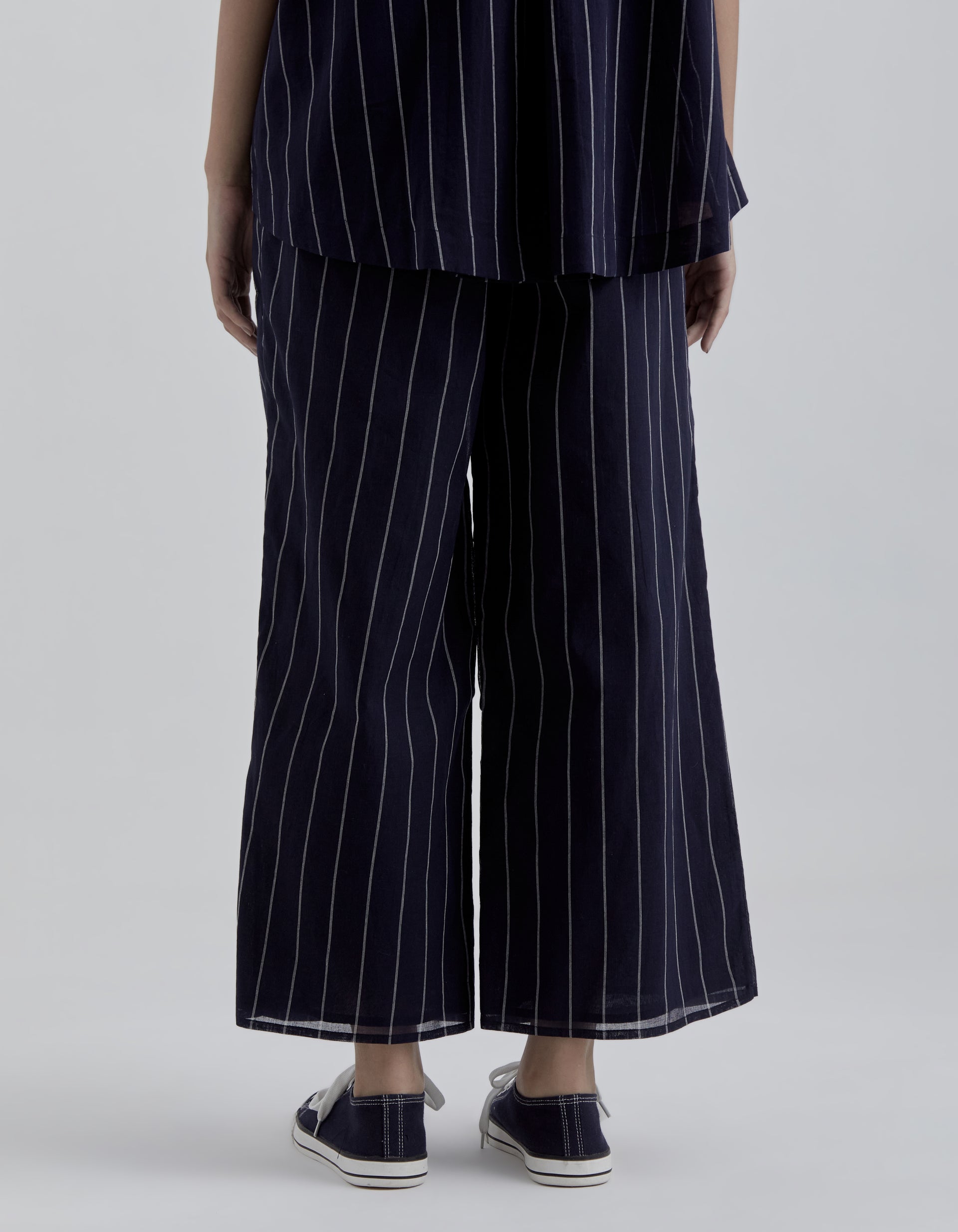 Indigo Striped Palazzo Pants