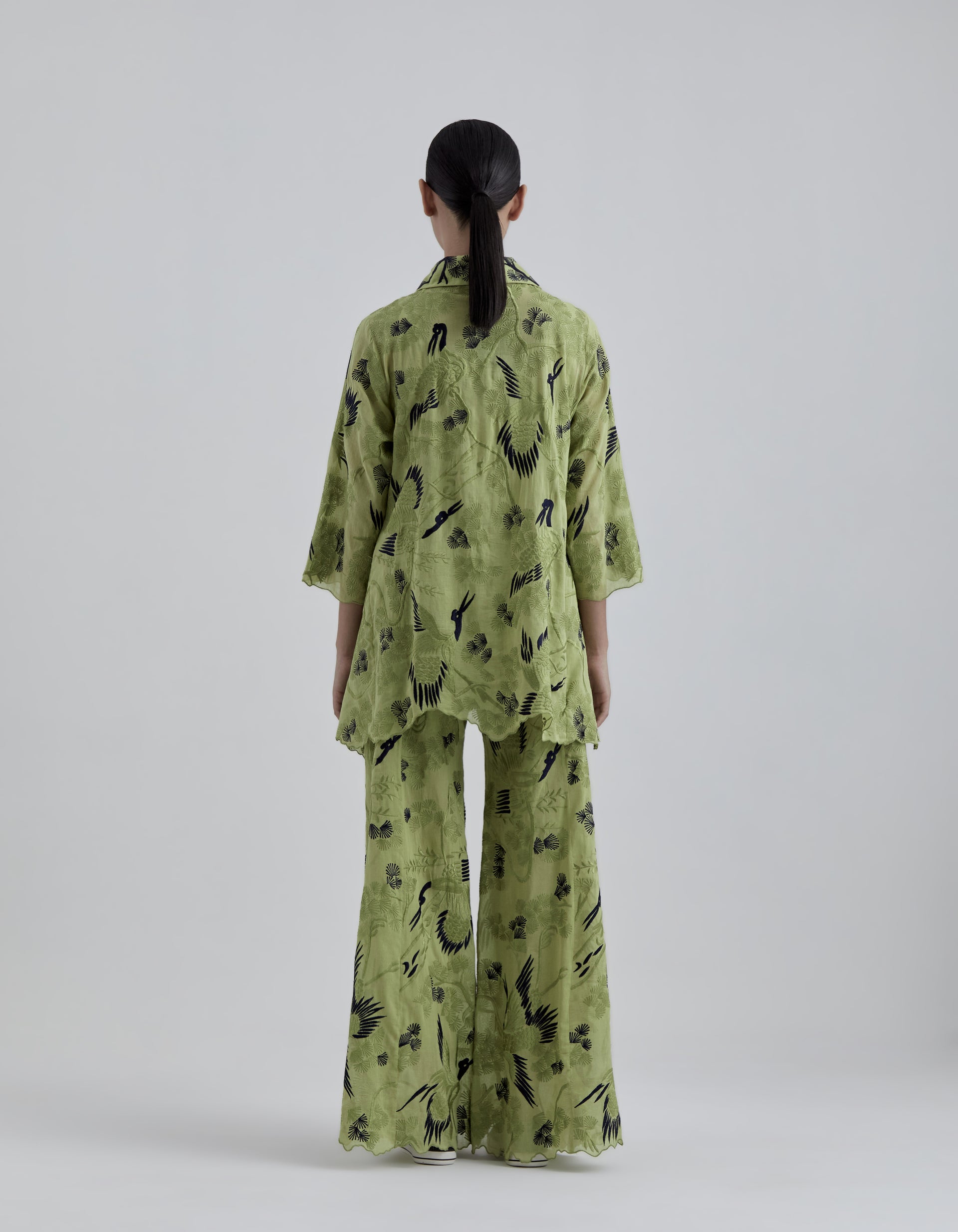 Grass Bird Motif Jacket