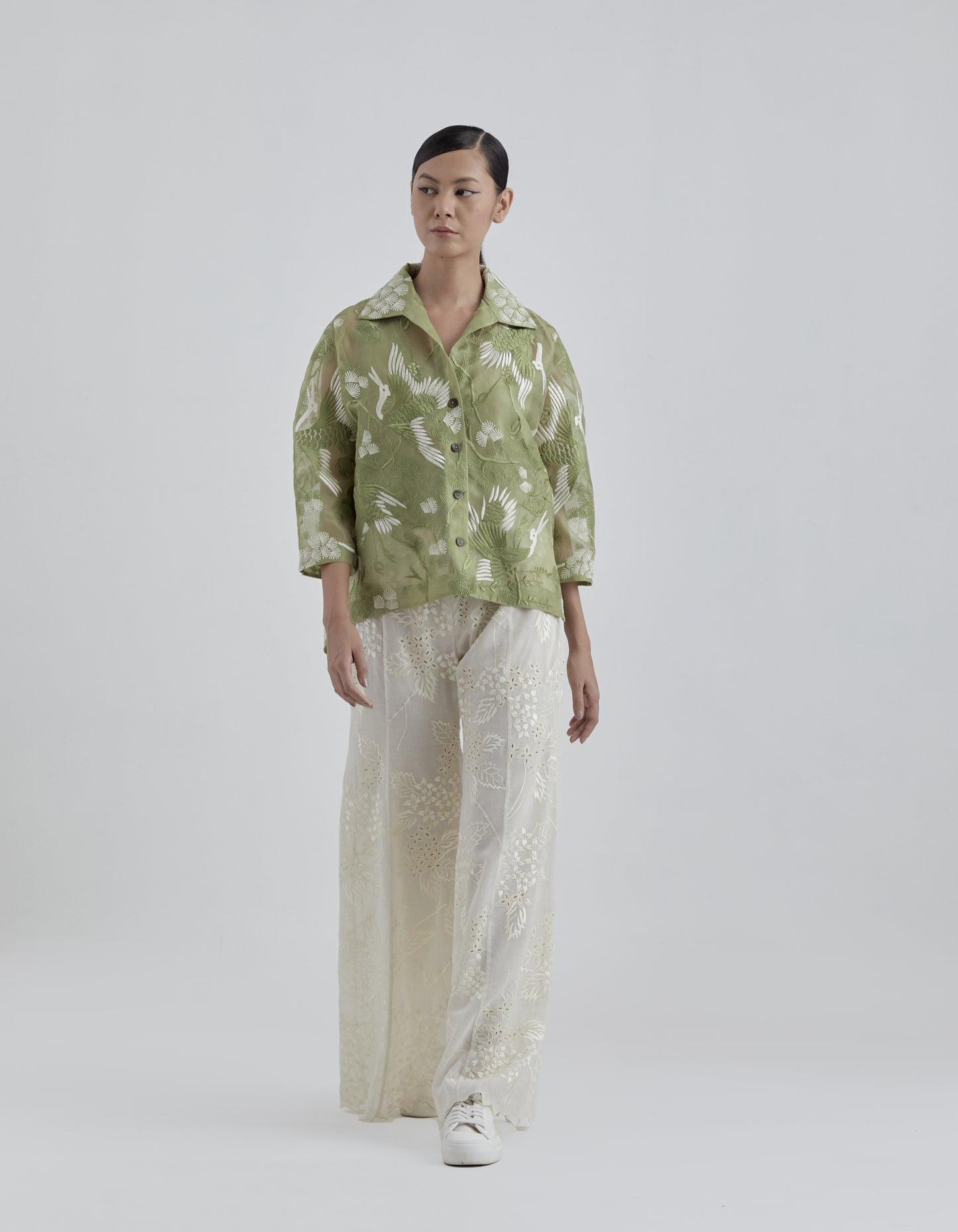 Grass Bird Motif Top