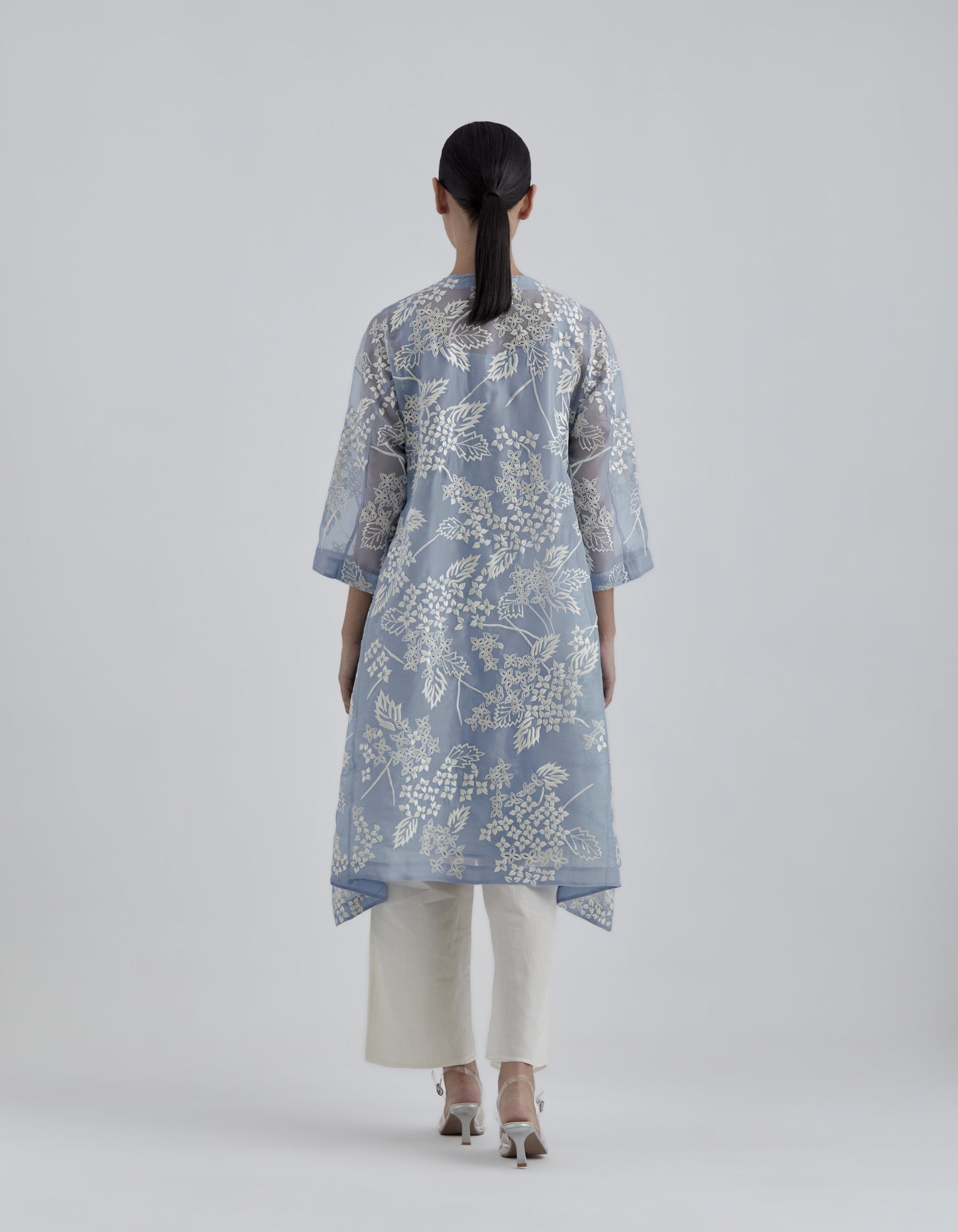 Steel Damask Stitched Cutwork Jacket