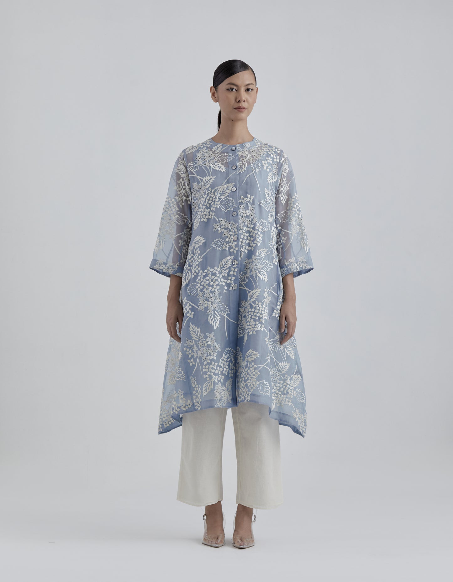 Steel Damask Stitched Cutwork Jacket