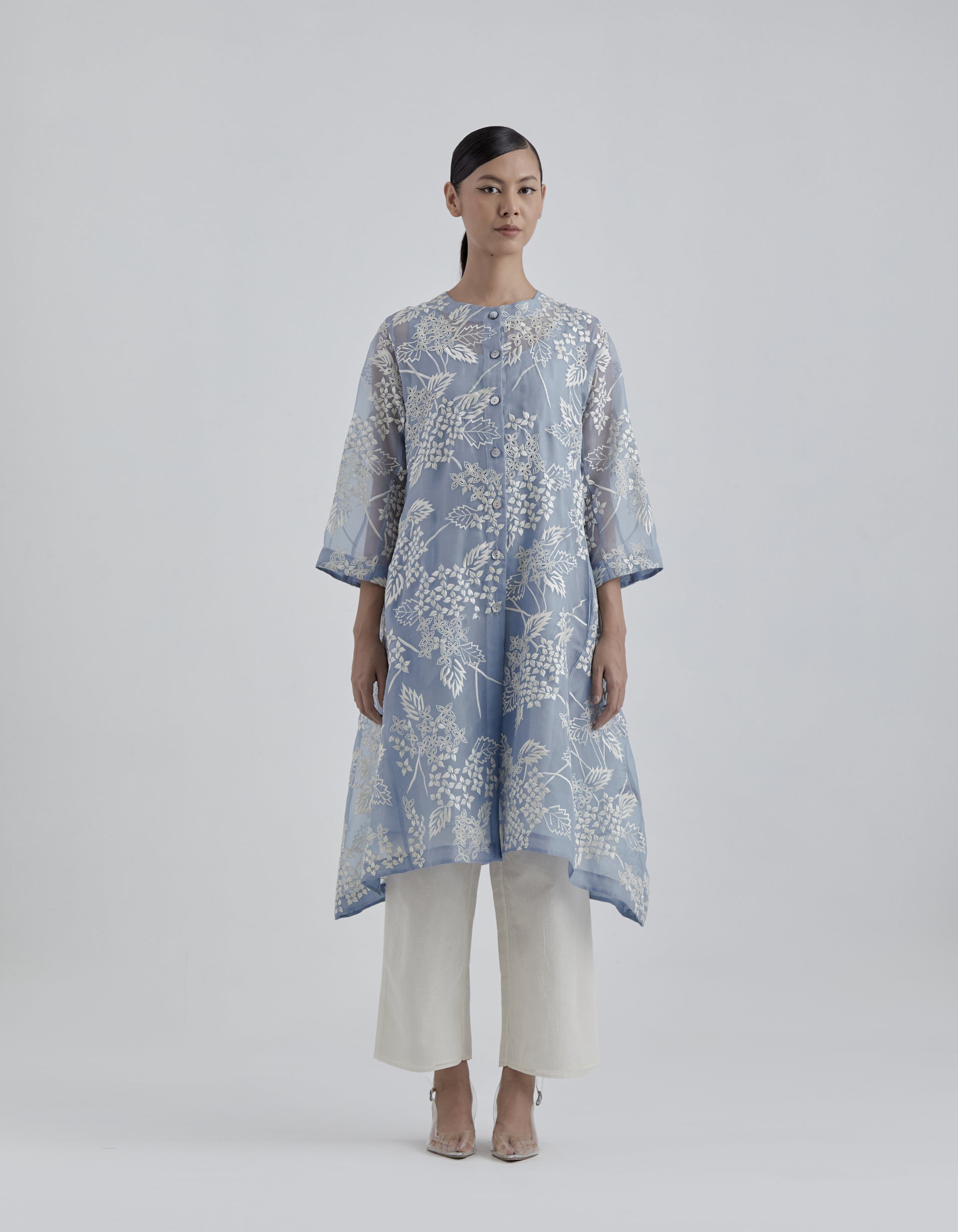 Steel Damask Stitched Cutwork Jacket