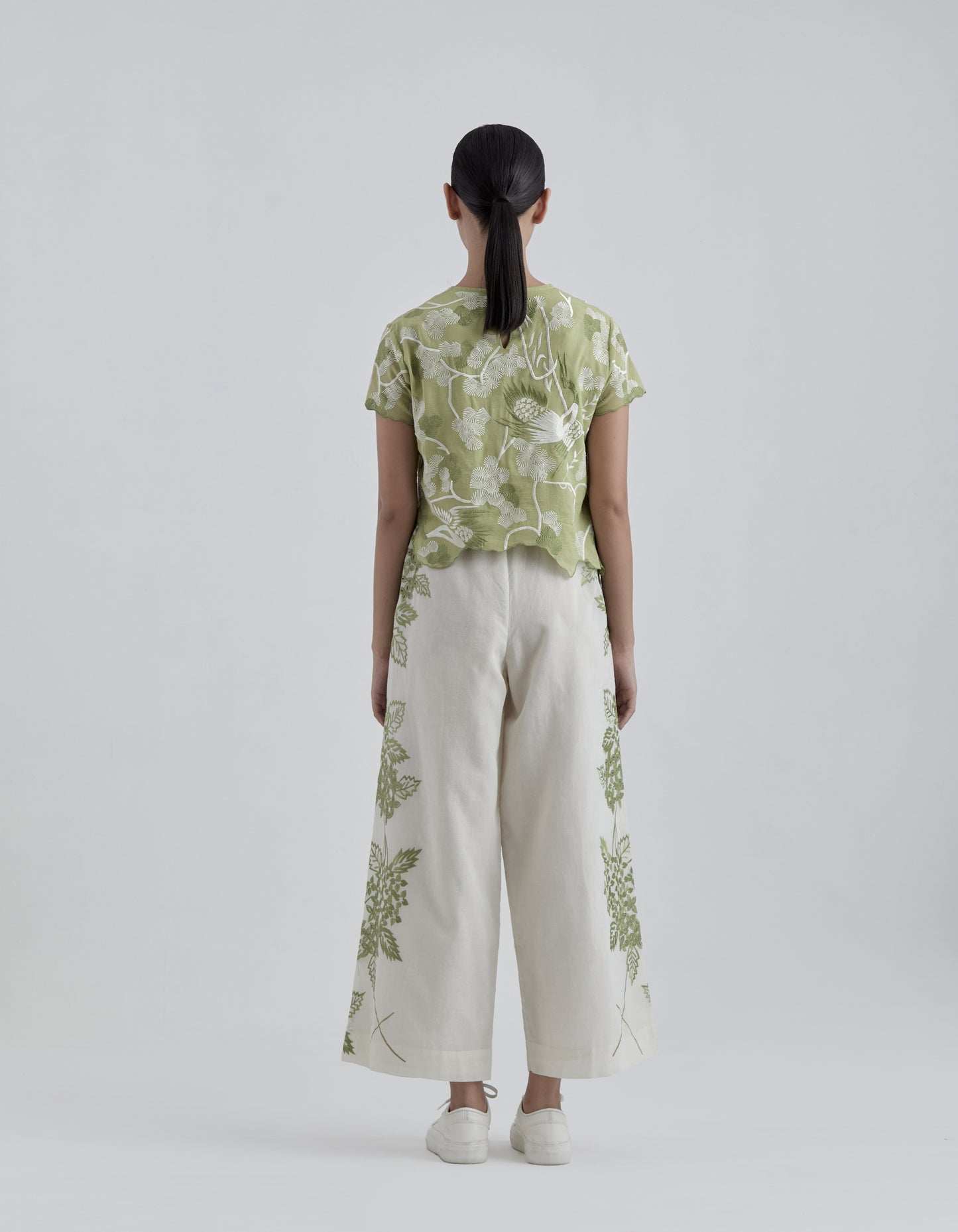 Grass Bird Motif Blouse