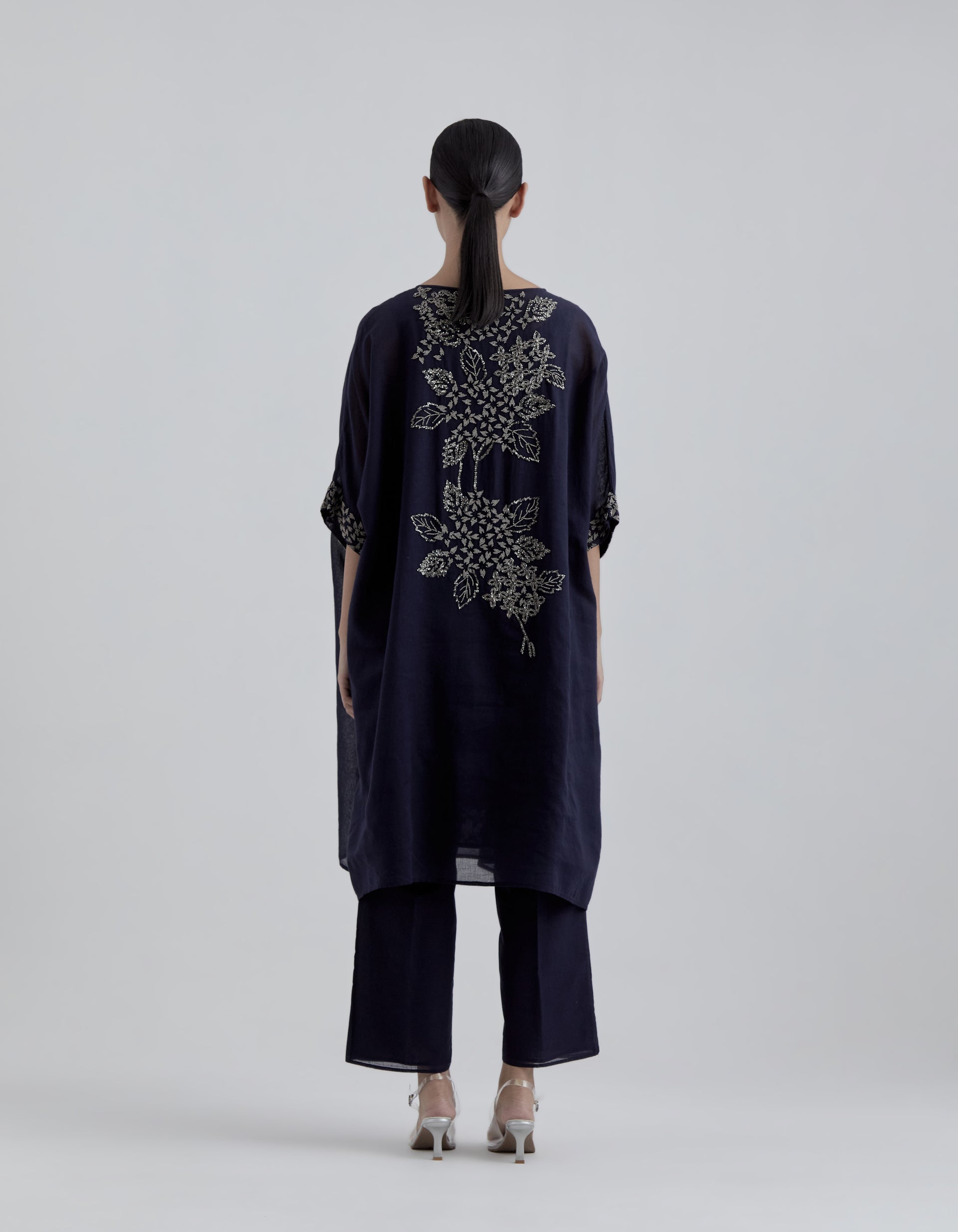 Indigo Hand Sequined Kaftan