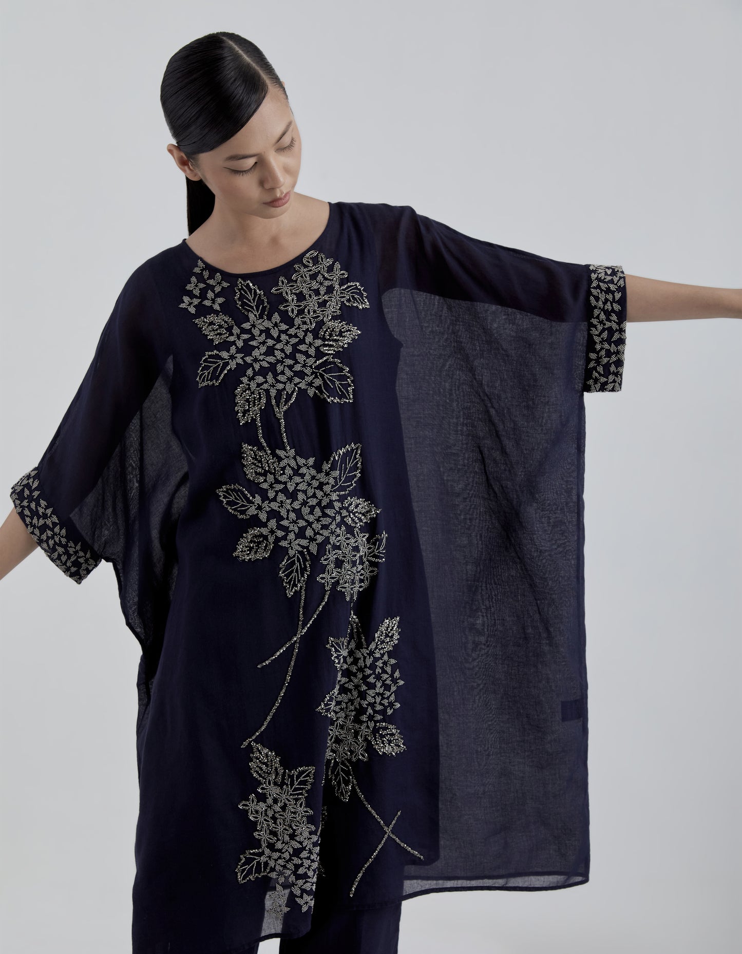 Indigo Hand Sequined Kaftan