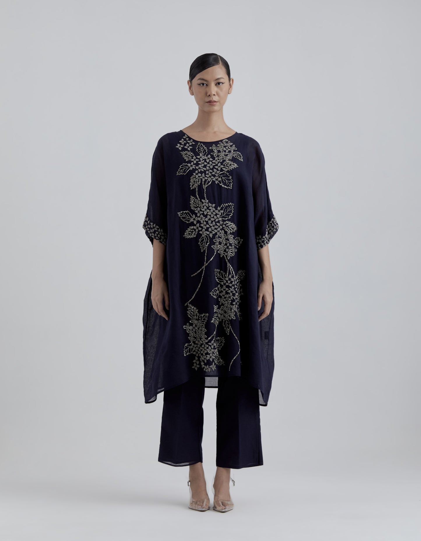 Indigo Hand Sequined Kaftan