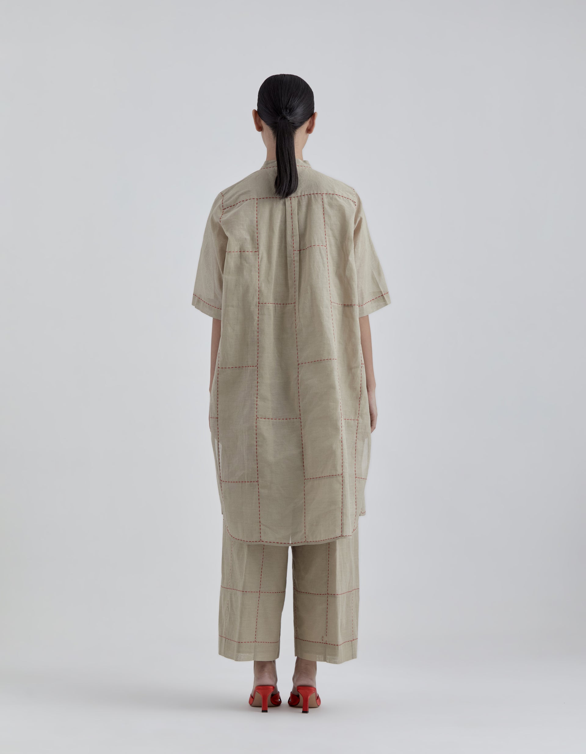 Natural Contrast Hand Stitched Tunic