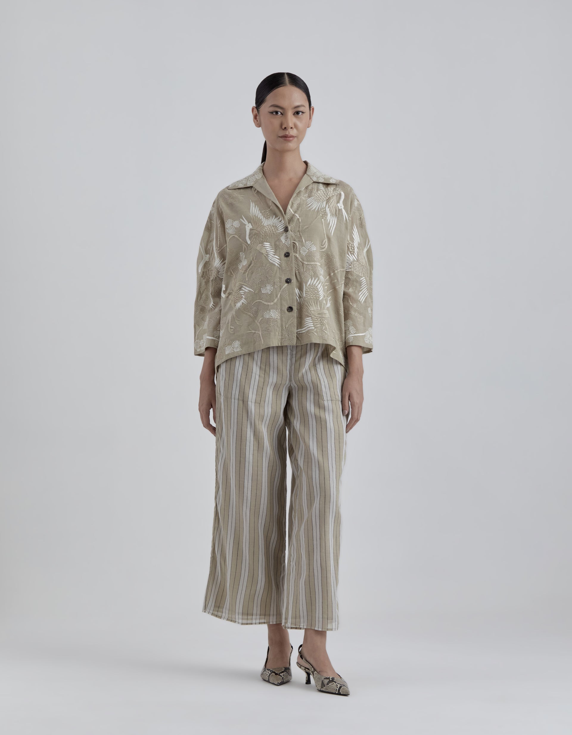 Natural Yarn Dyed Striped Pant